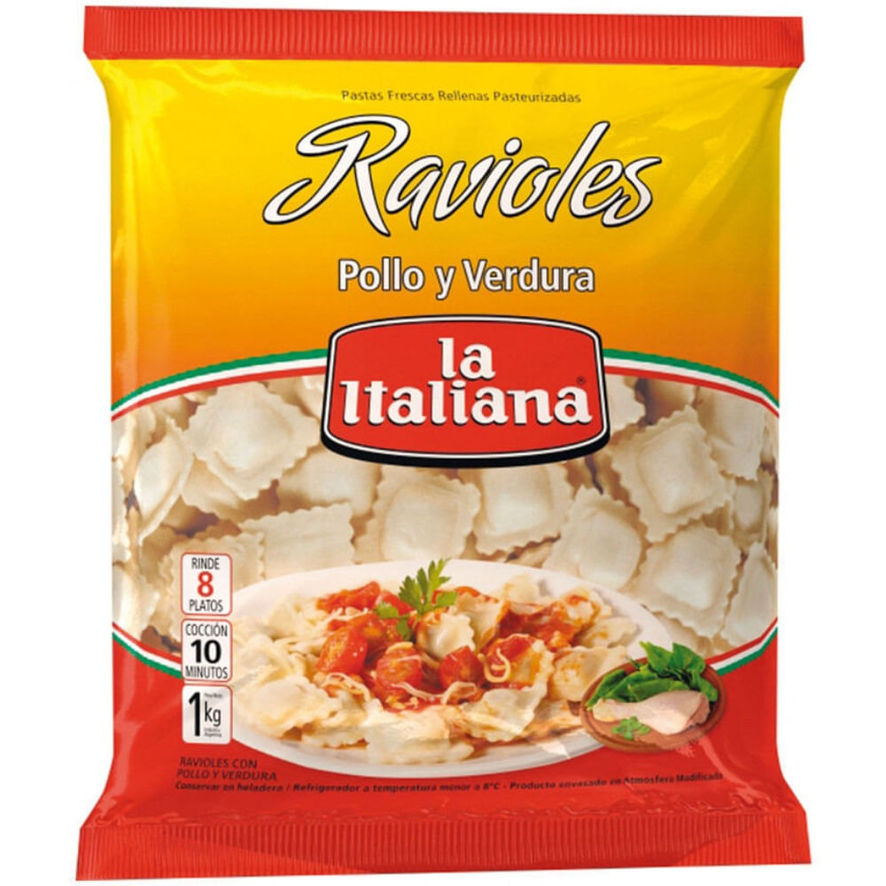 Ravioles pollo y espinaca La Italiana flow 1 kg.