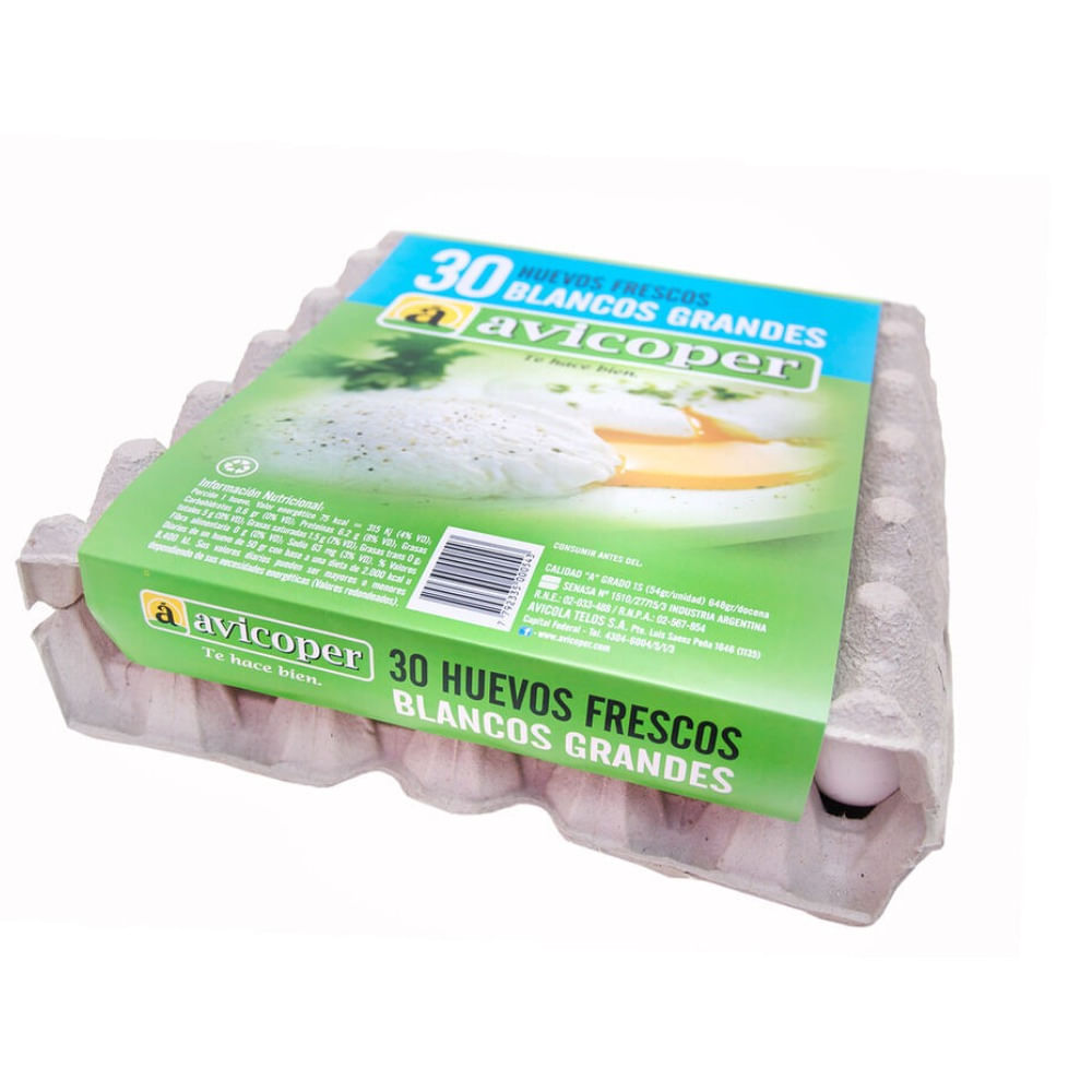Huevos blancos Avicoper 30 uni