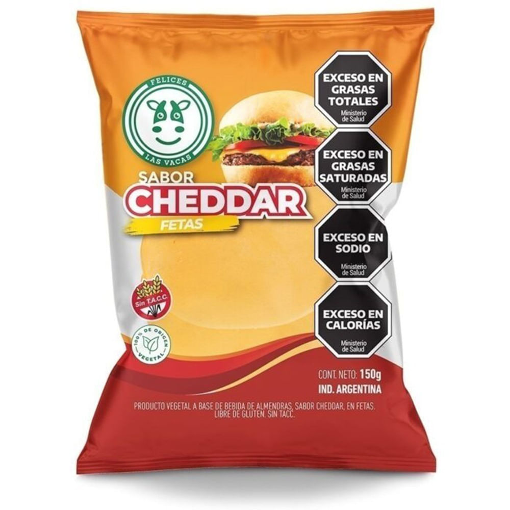 Queso cheddar en fetas Felices las Vacas 150 g.