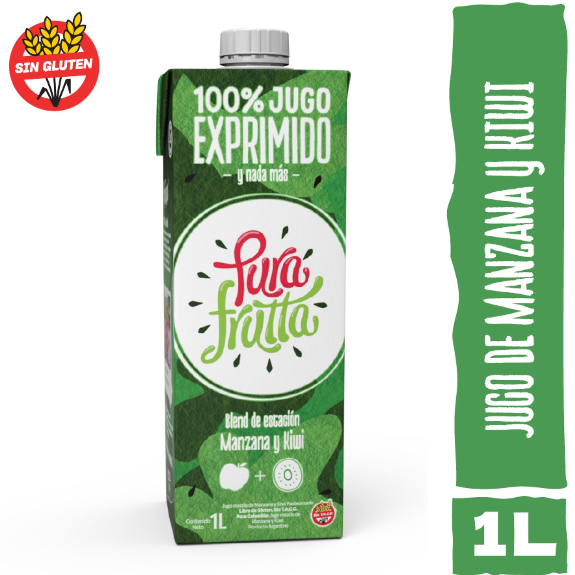 Jugo kiwi manzana Pura Frutta tetra 1 l.