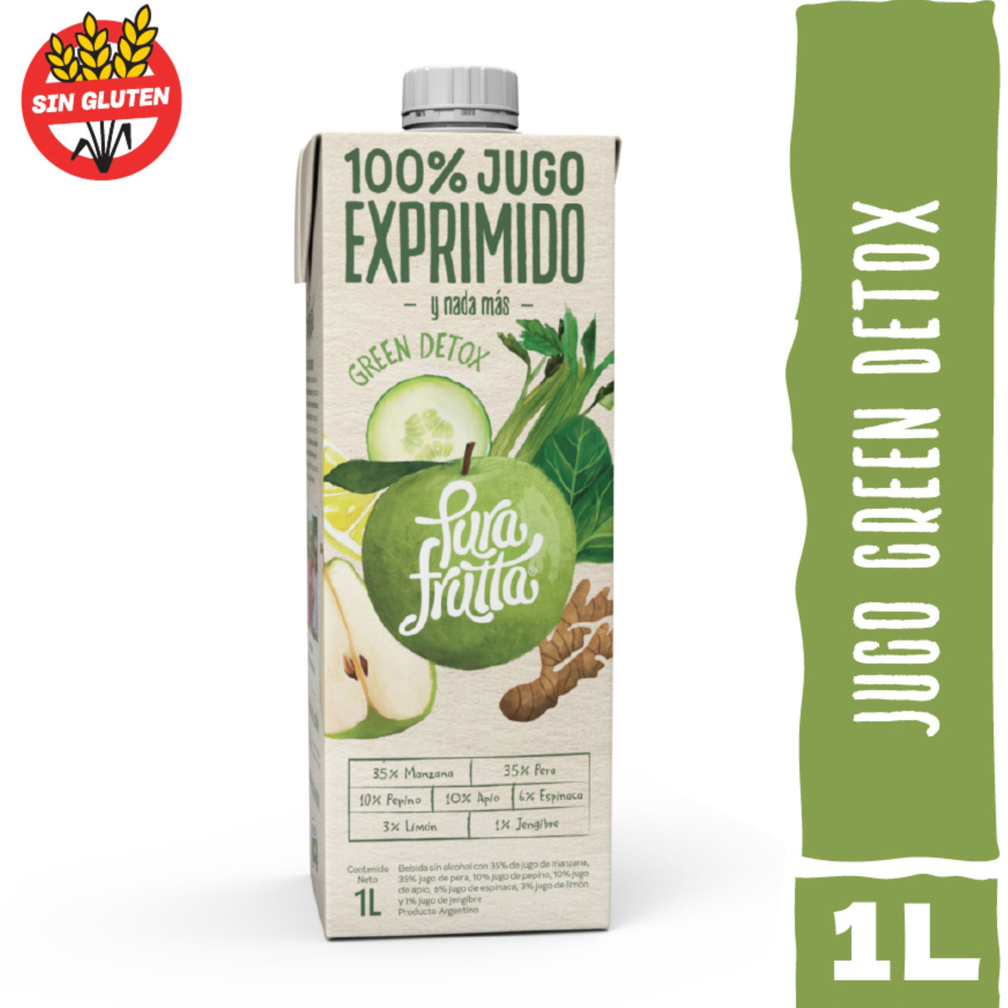 Jugo Pura frutta green detoz brick 1 lt.