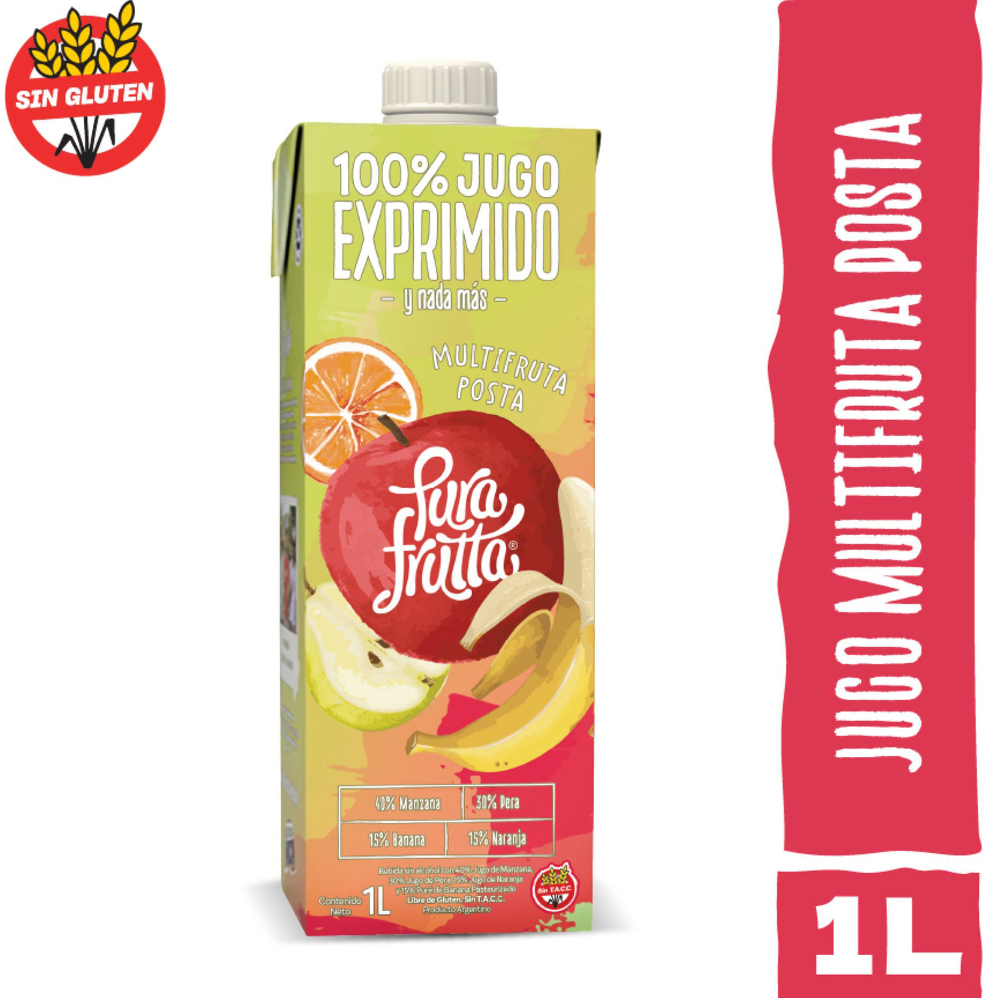 Jugo multifruta Pura frutta tetra 1 lt.