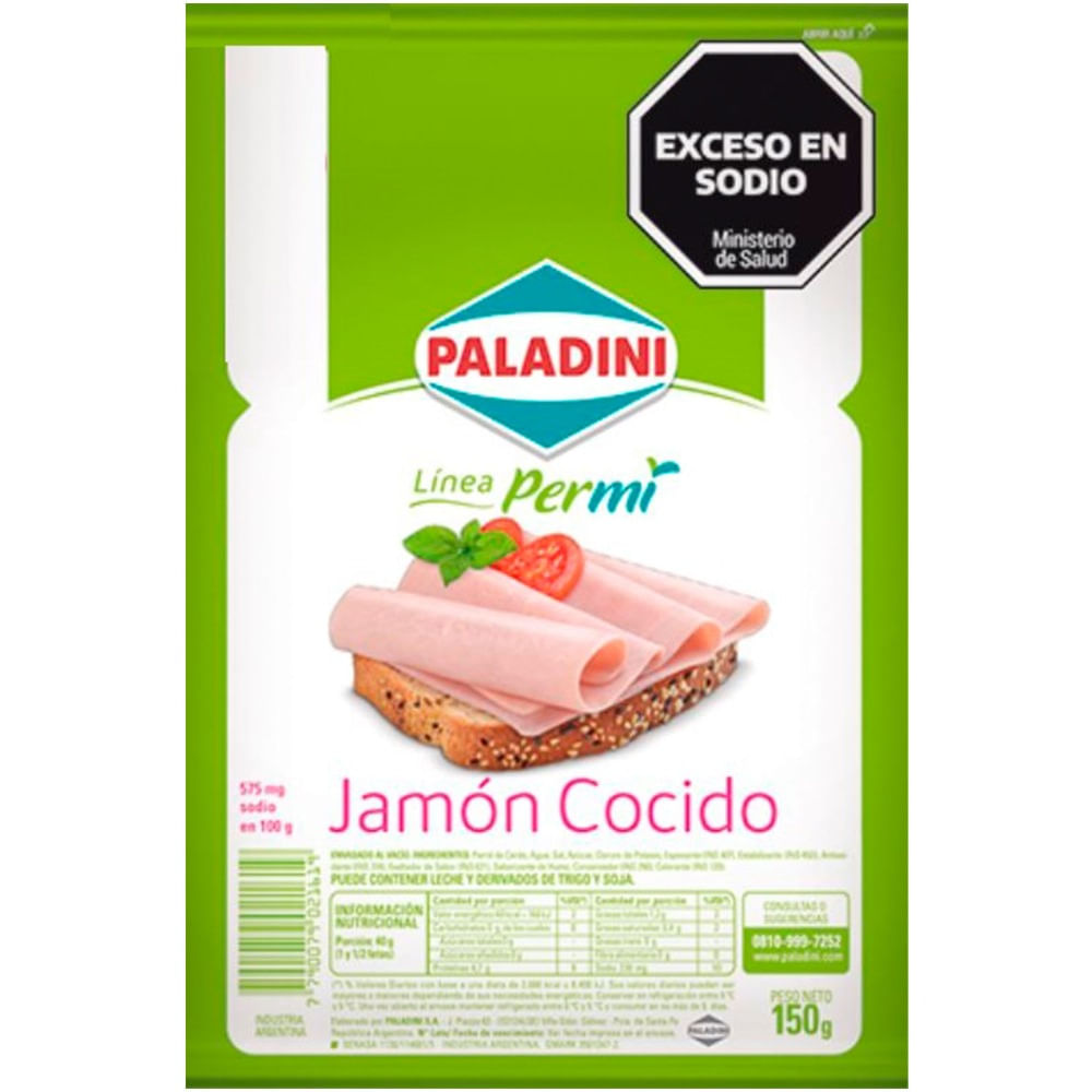 Jamón cocido Paladini 150 g.