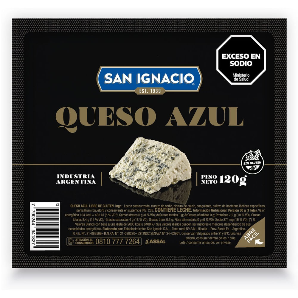 Queso azul San ignacio 120 g.