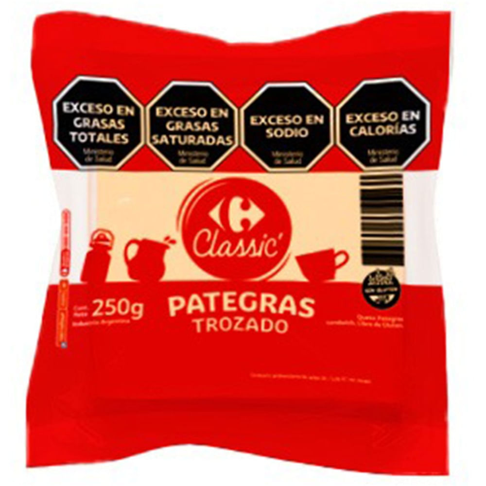 Queso pategras trozado Carrefour Classic sin gluten 170 grs