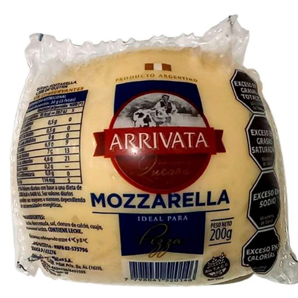 Queso mozzarella Arrivata 200 g.