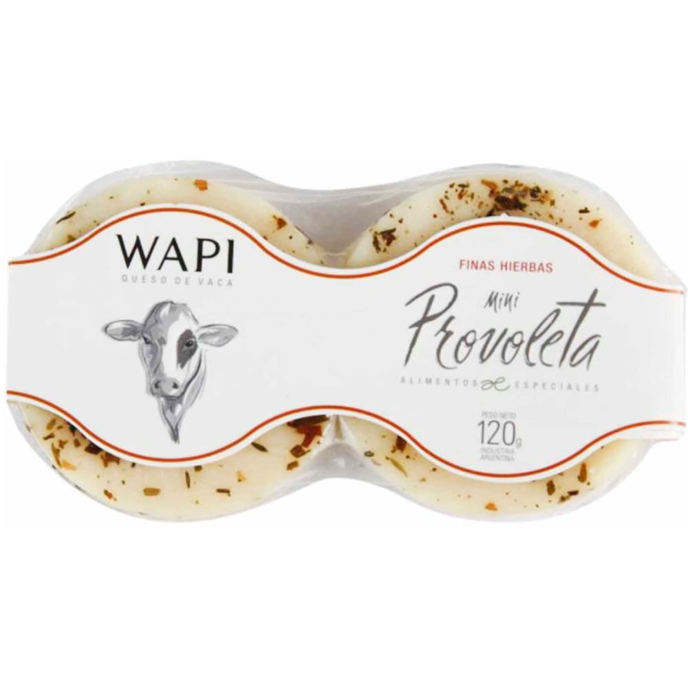 Queso provoleta Wapi mini con finas hierbas 120 g.