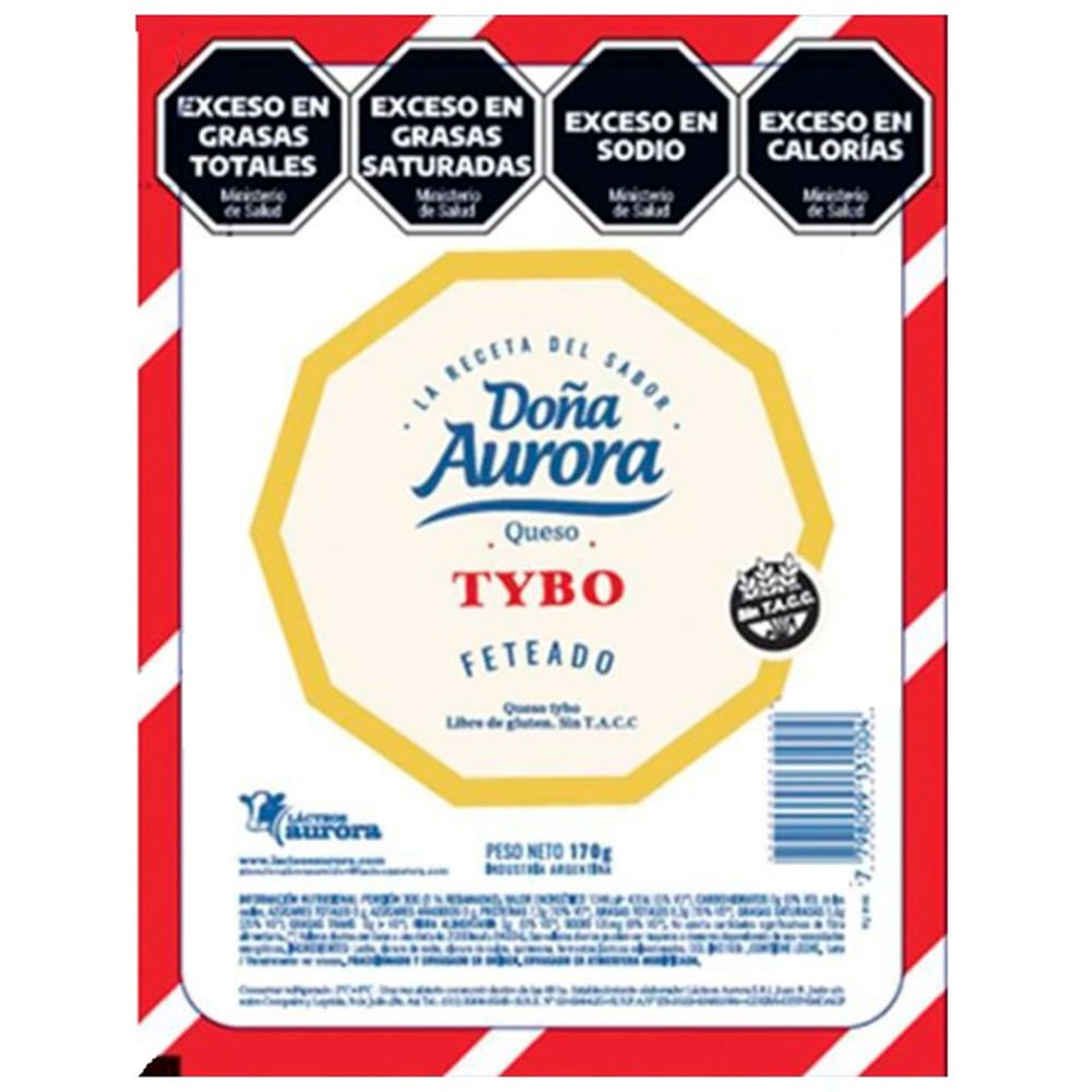 Queso tybo Doña aurora feteado 170 g.