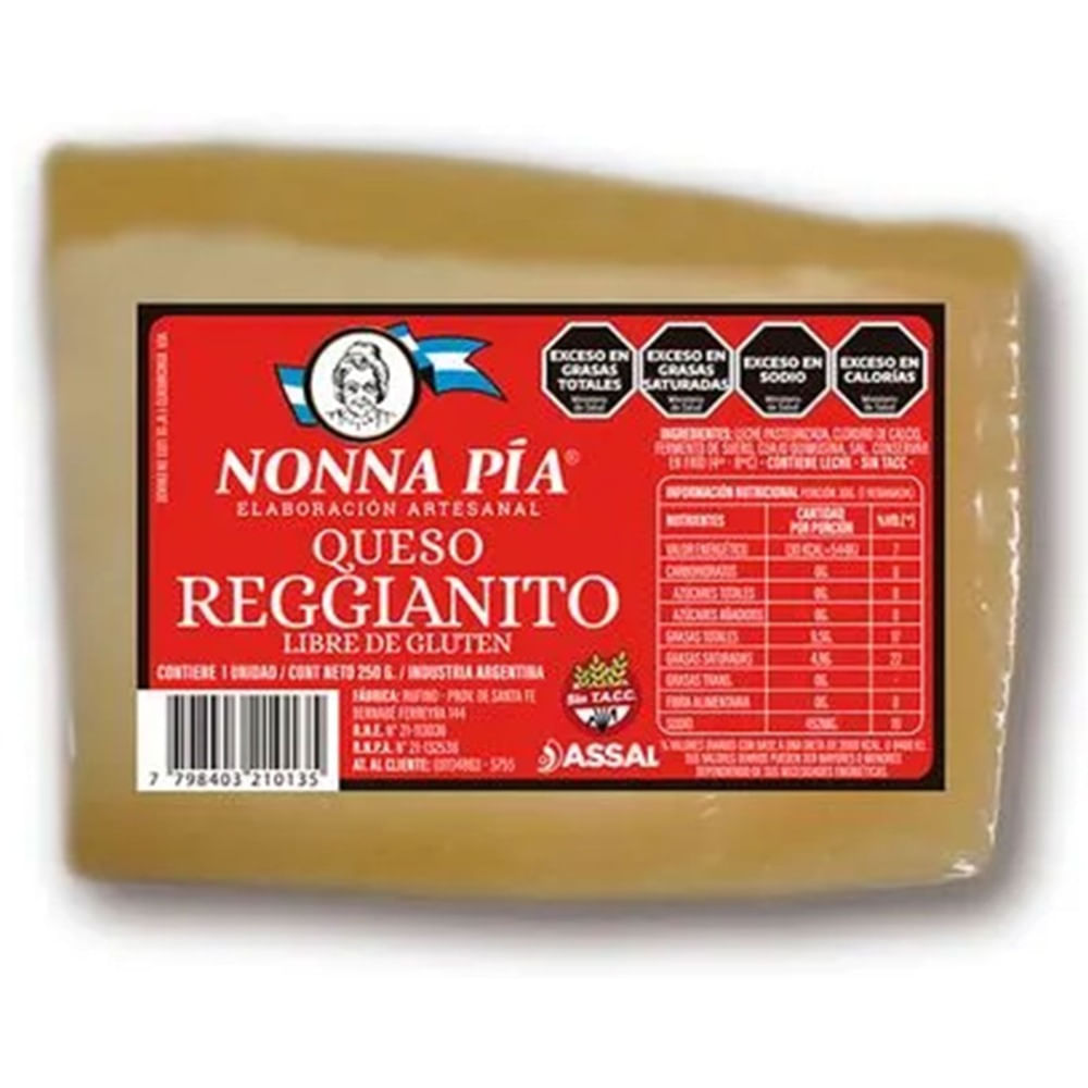 Queso reggianito Nonna Pia 250 g.