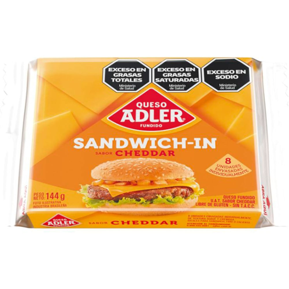 Queso feteado Adler cheddar 144 g.