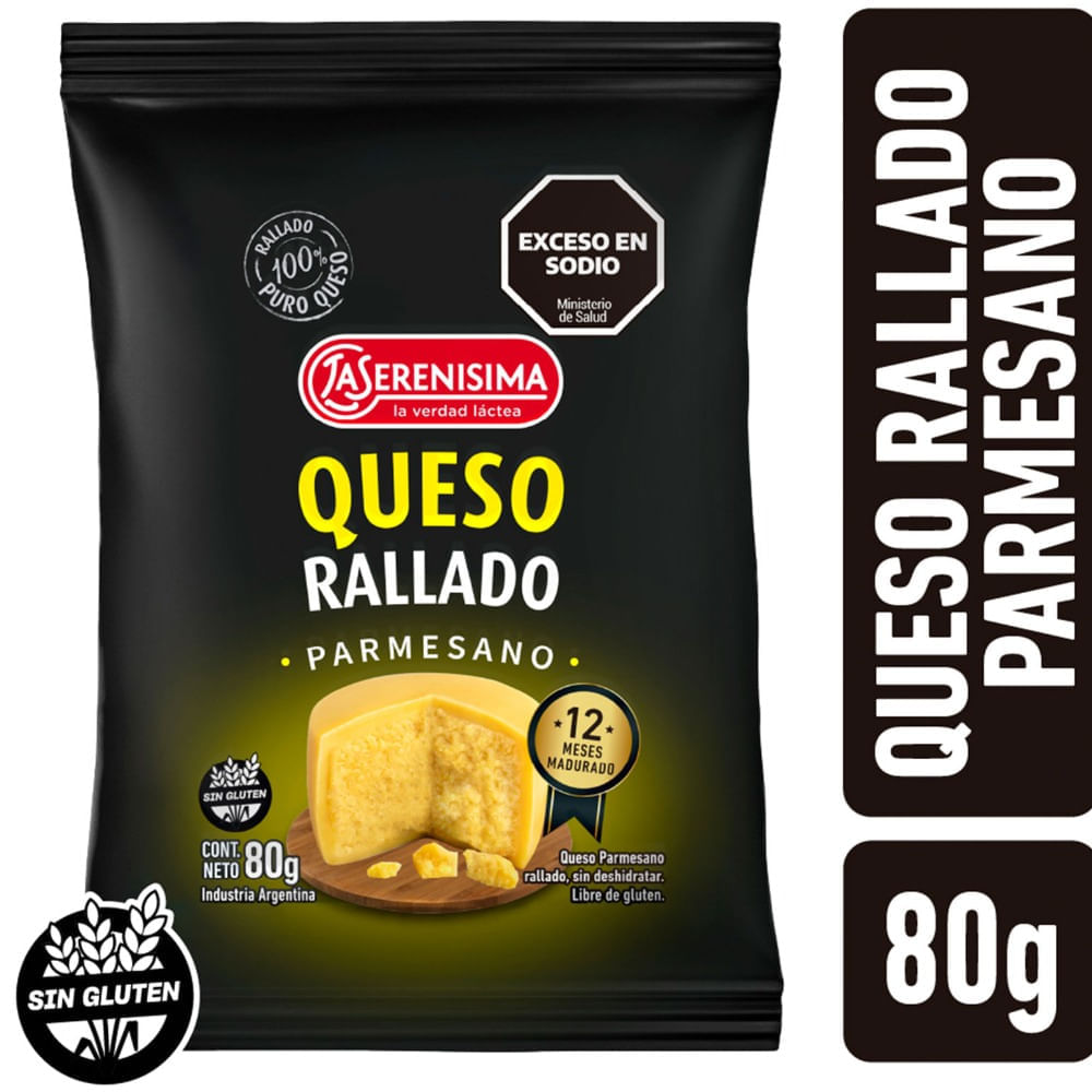 Queso parmesano rallado La serenÍsima 80 g.
