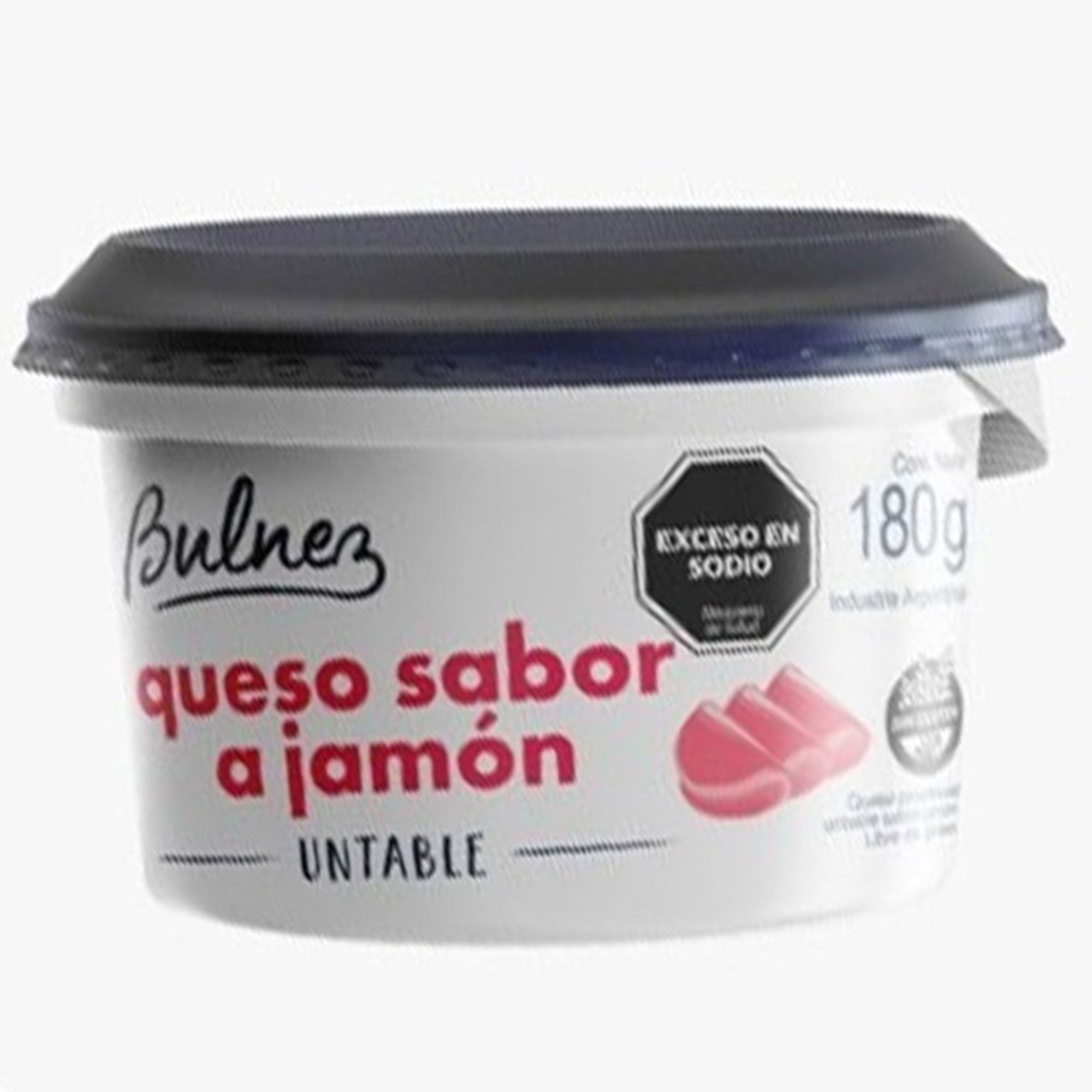 Queso untable Bulnez sabor jamón en pote 180 grs