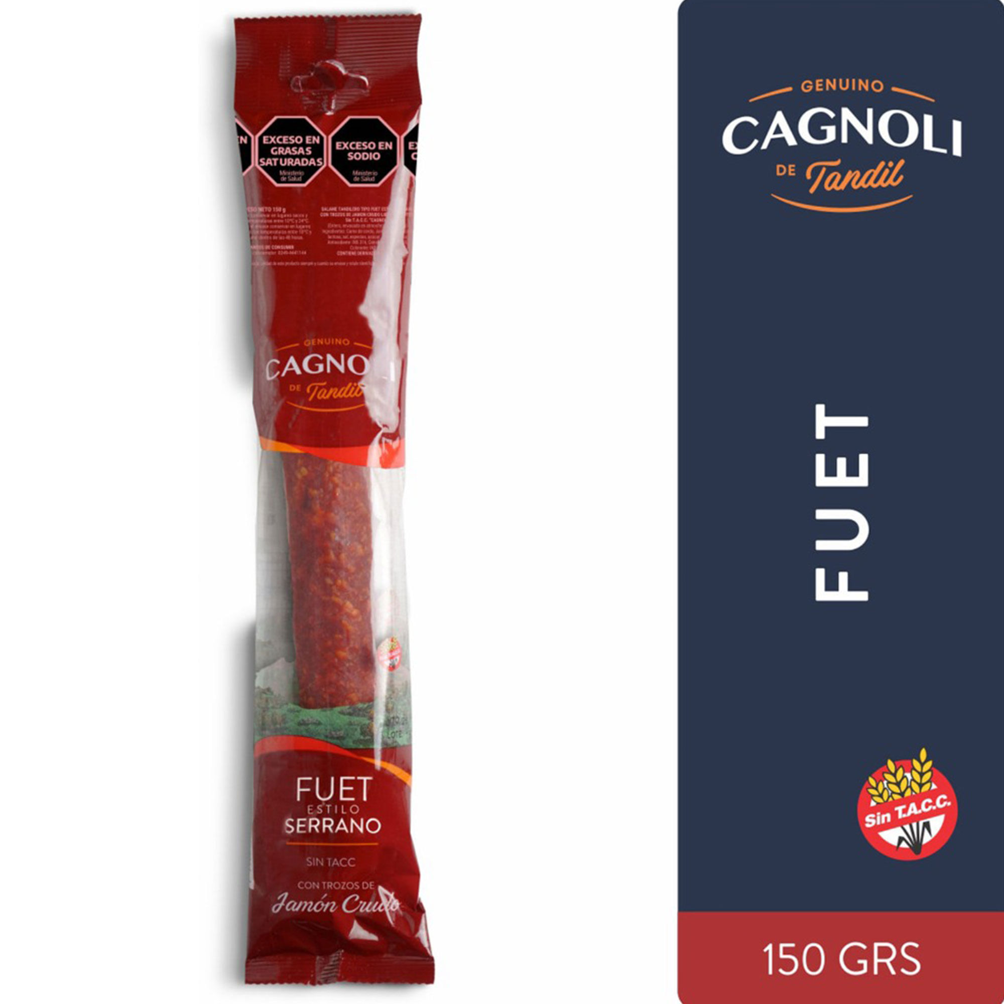 Salame fuet serrano Cagnoli 150 g.