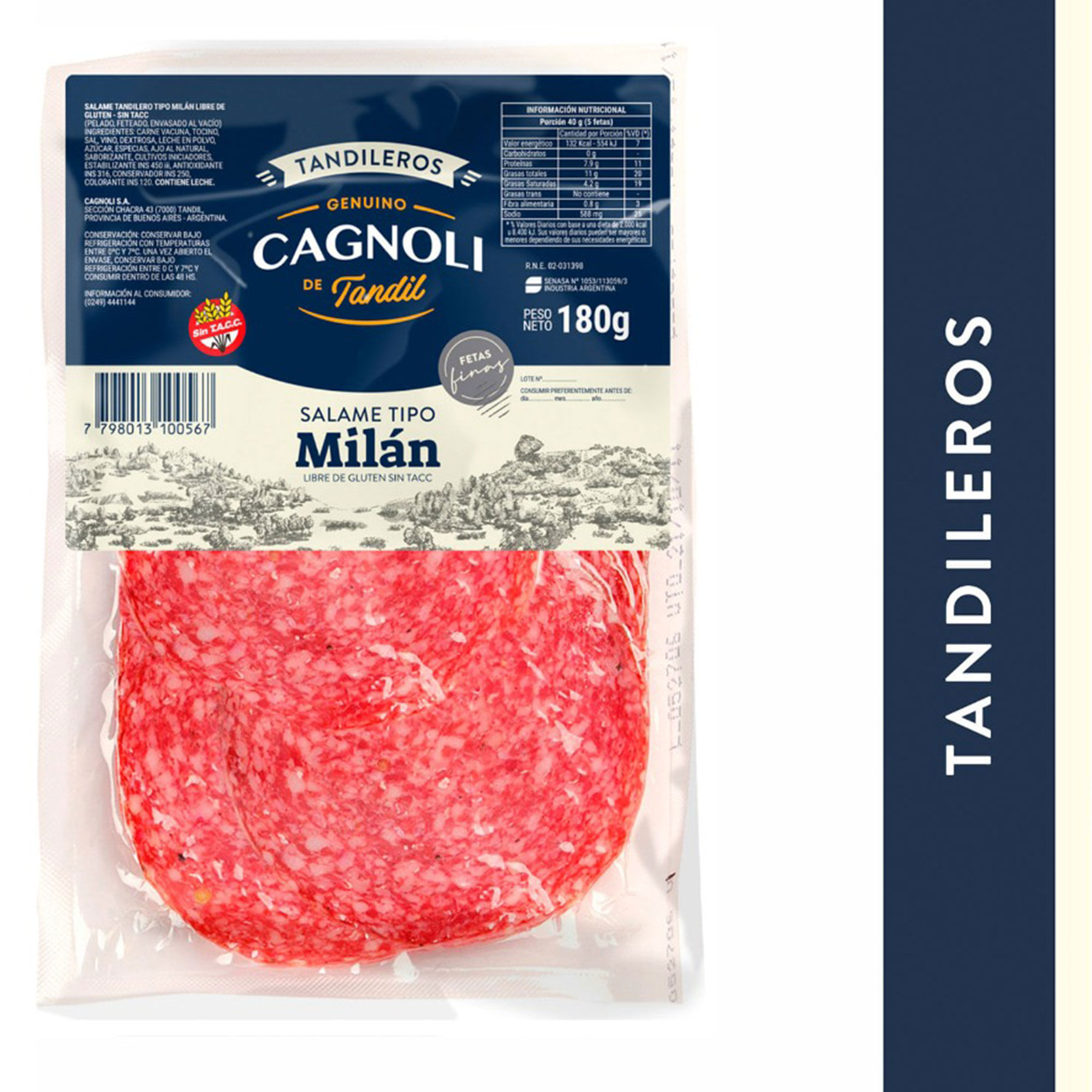 Salame de milán Cagnoli 180 g.