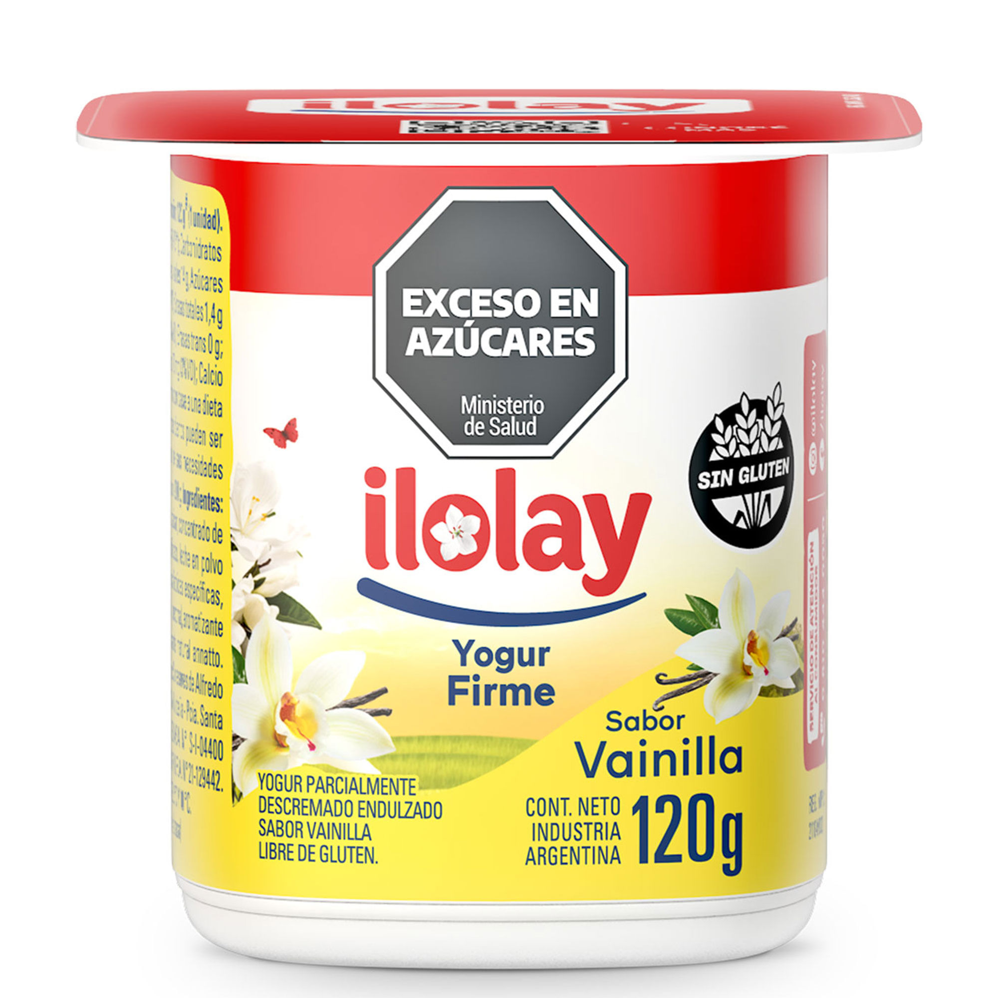 Yogur firme entero de vainilla Ilolay en pote 120 g.
