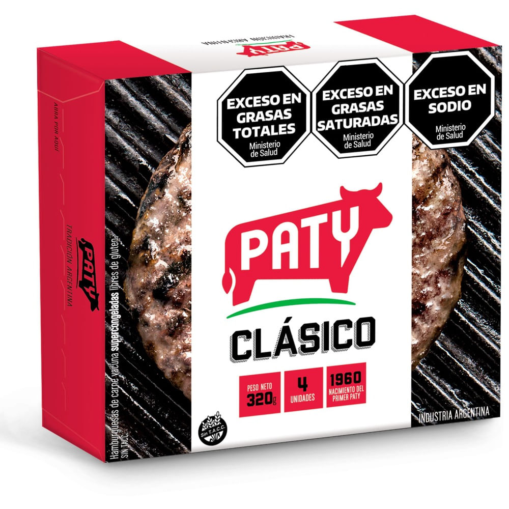 Hamburguesa Paty clásico en caja 4 uni