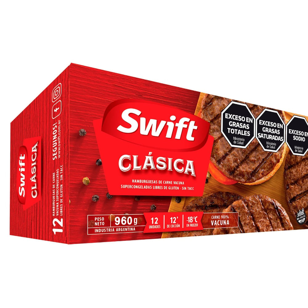 Hamburguesa Swift clásica 12 u