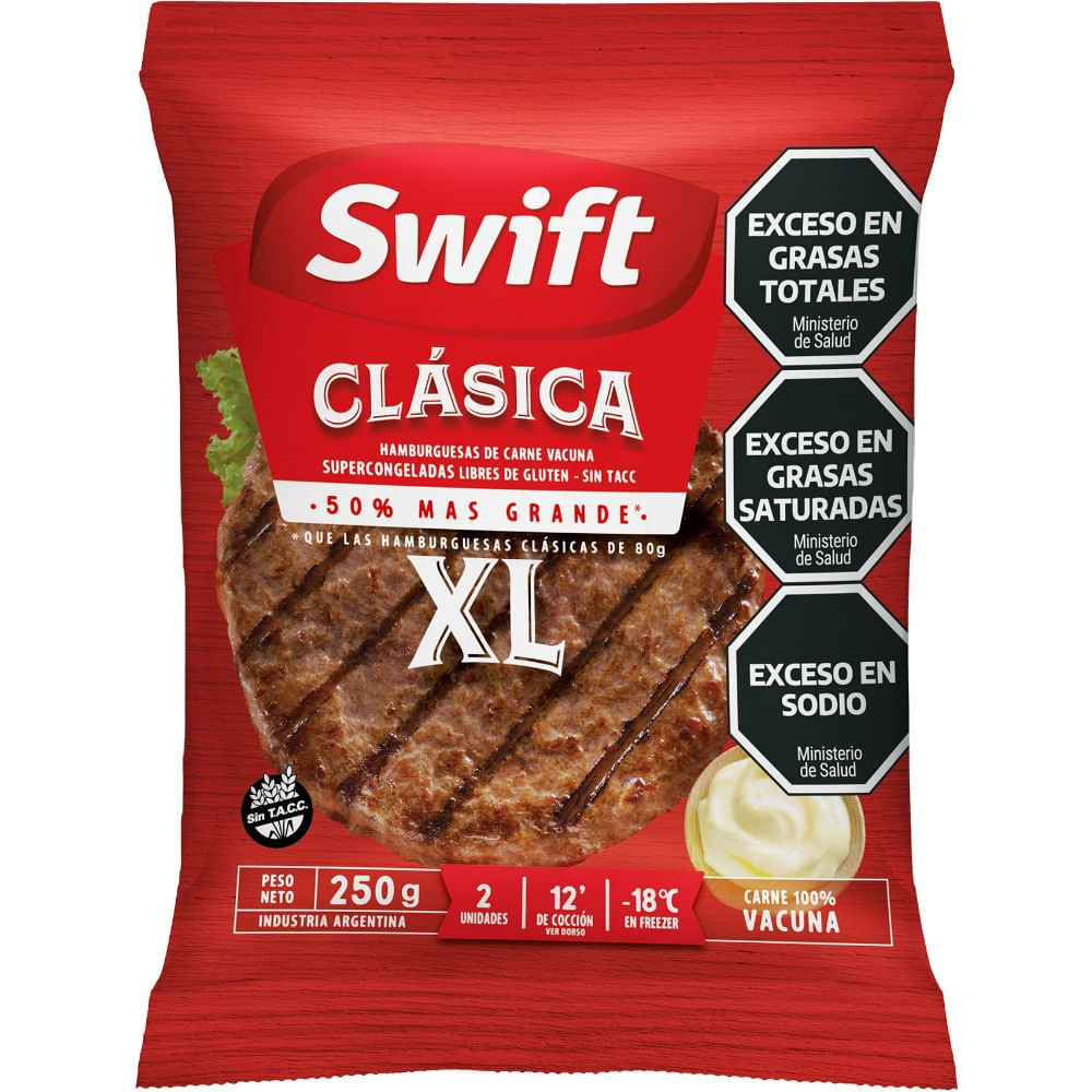 Hamburguesa Swift clásica XL 250 g.