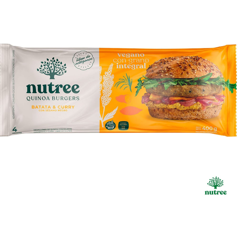 Medallones de quinoa Nutree con batata y curry 4 u.