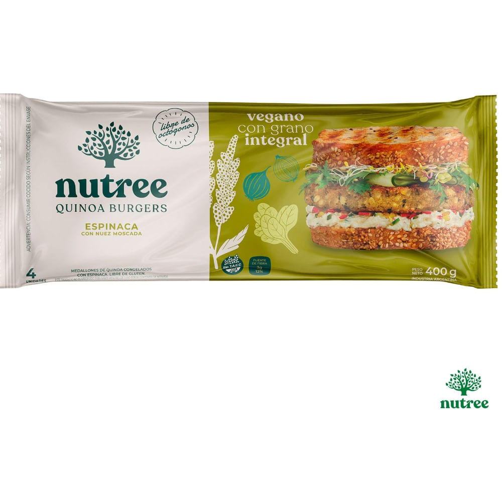 Medallones de quinoa y espinaca Nutree 4 u.