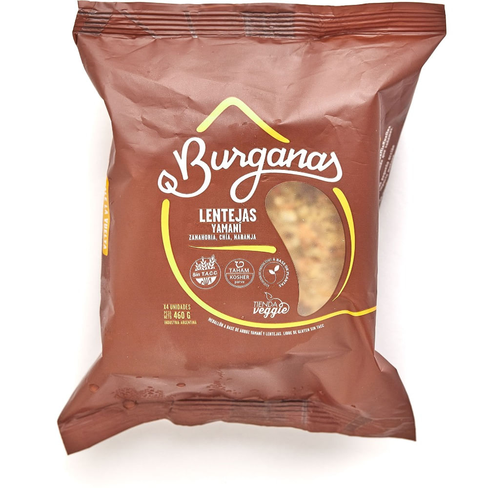 Medallones Burganas lenteja y yamani pack 460 g.