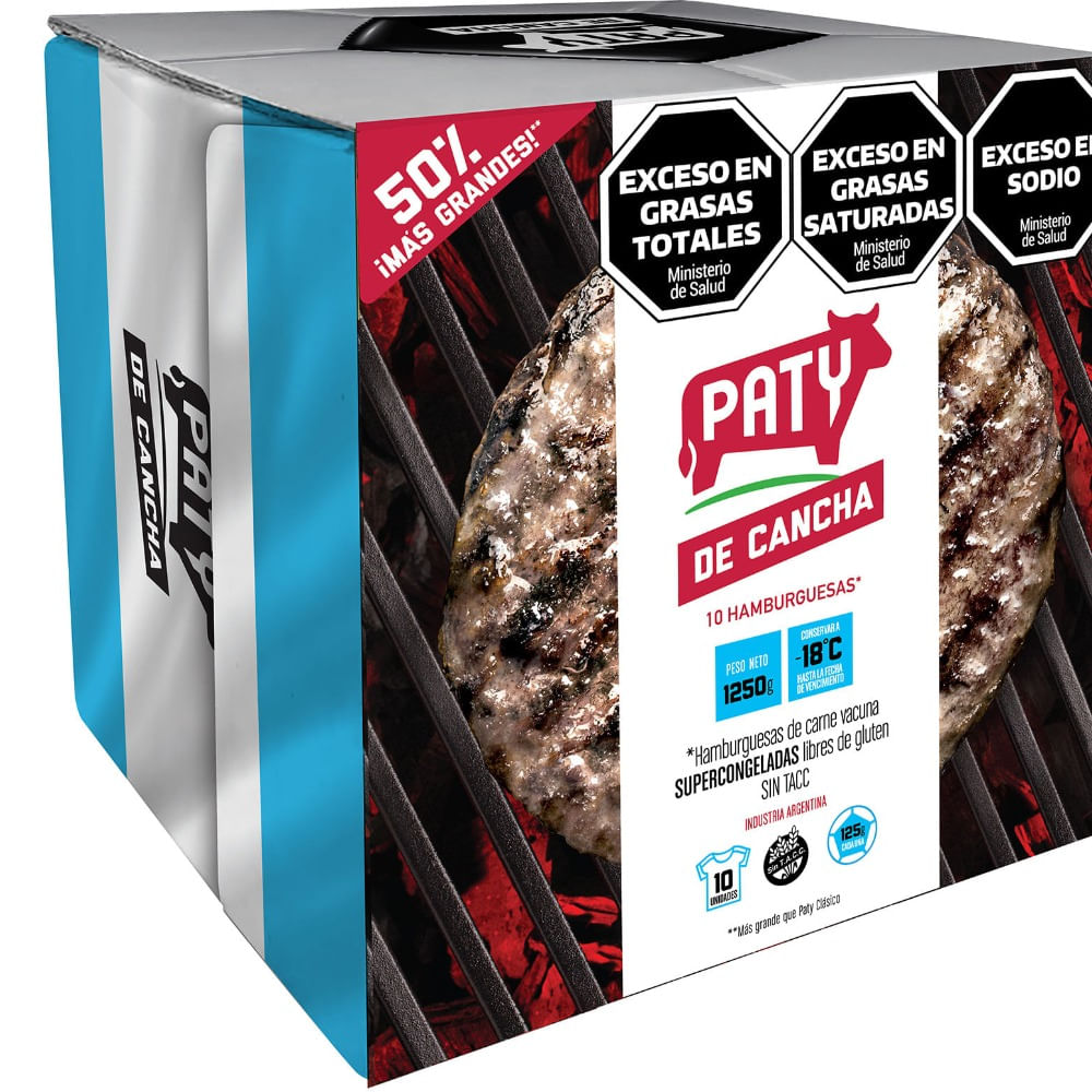 Hamburguesa grandes de cancha Paty caja x 10 uni