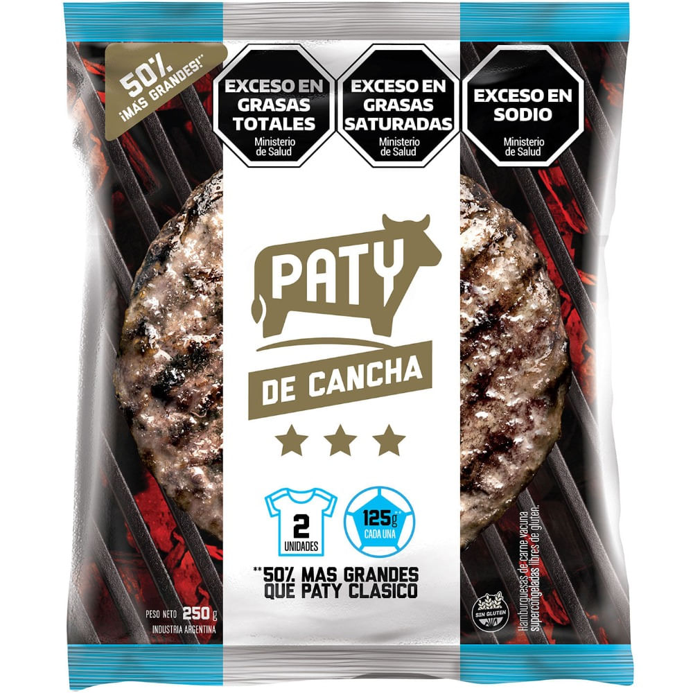 Hamburguesa de carne de cancha Paty fp 2 uni