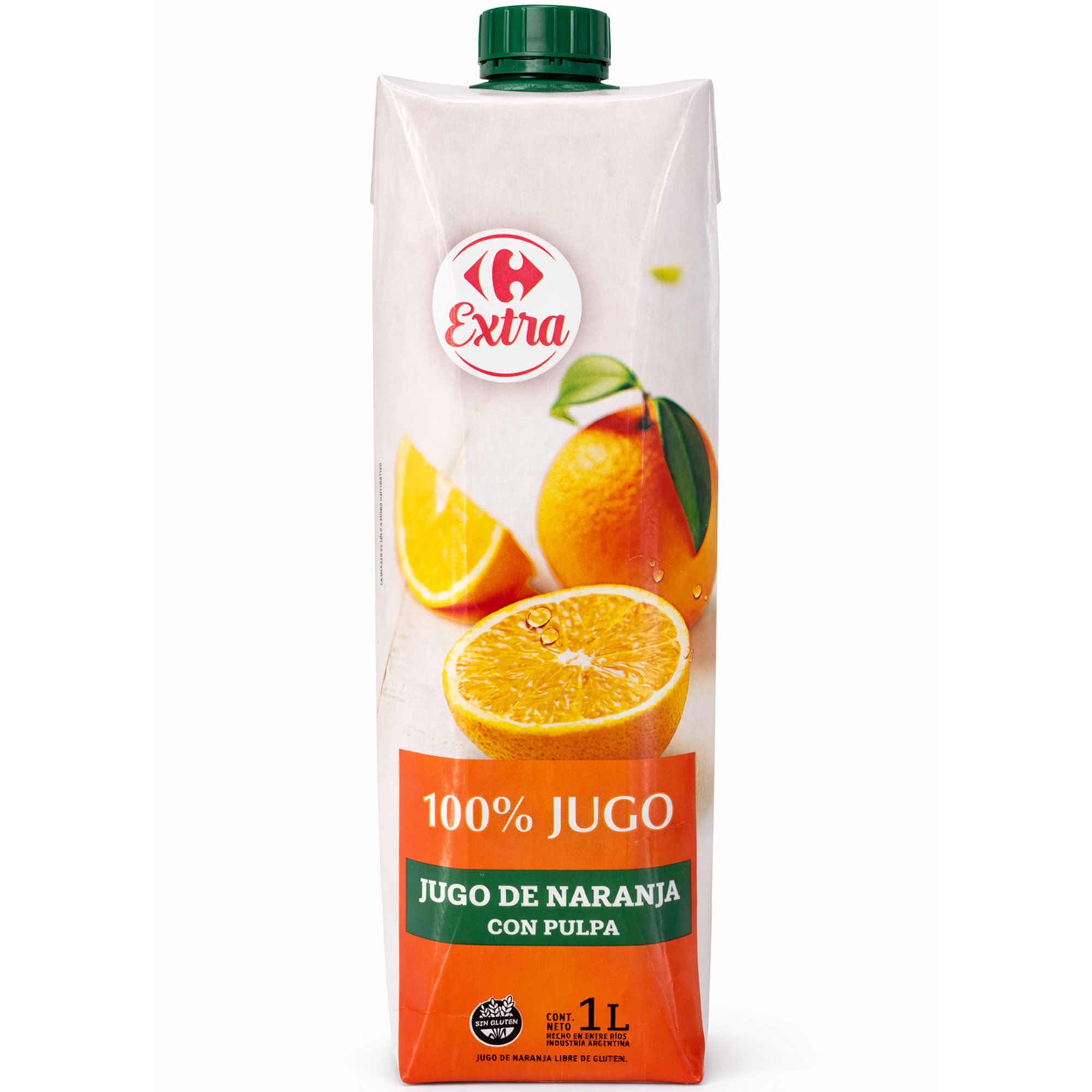 Jugo natural de naranja Carrefour Extra 1 lt