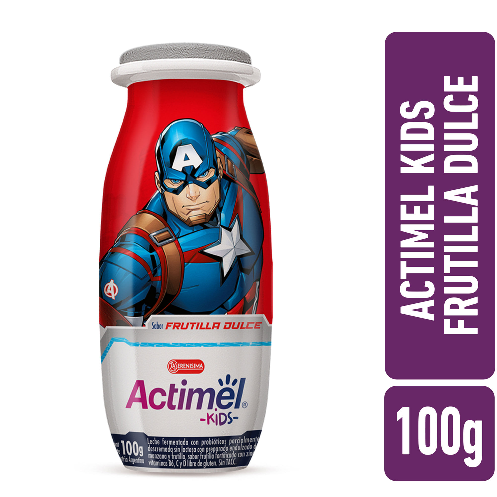 Leche fermentada Kids sabor frutilla dulce Actimel 100 grs