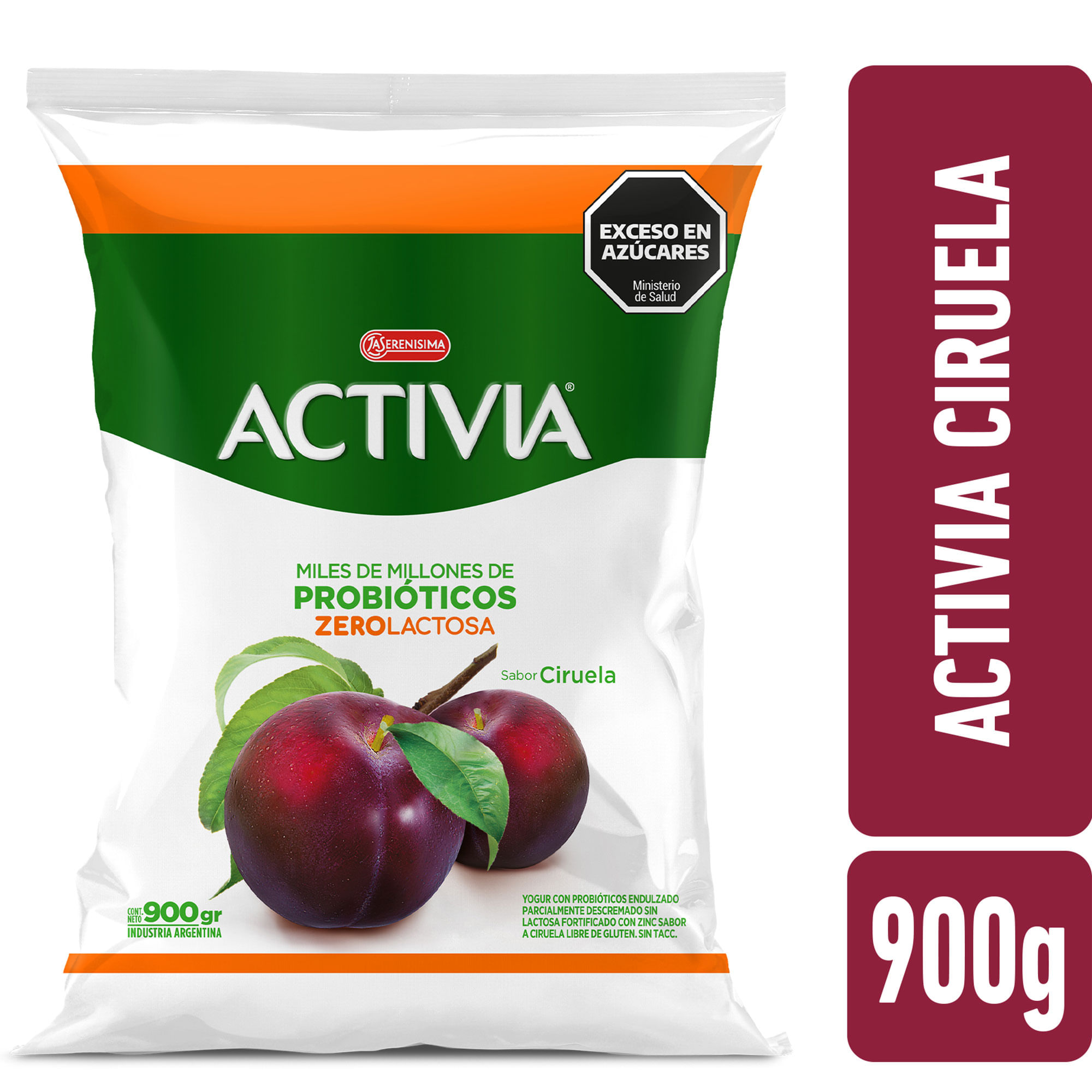 Yogur bebible sachet ciruela​ Activia 900 grs