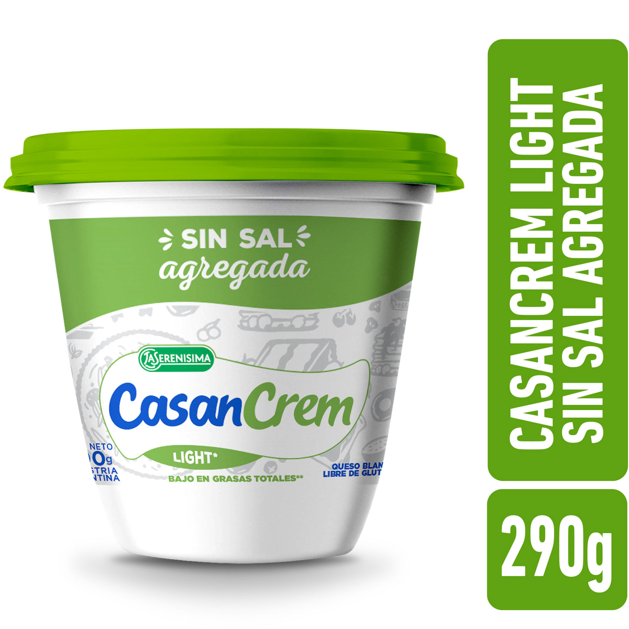 Queso Light sin sal agregada Casancrem 290 grs