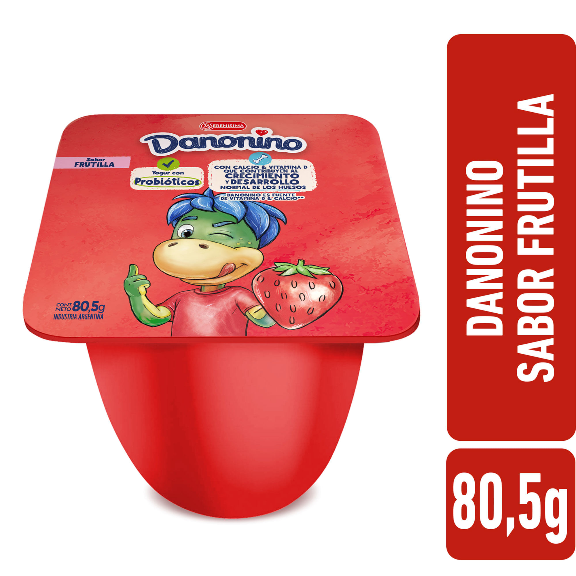 Yogur Danonino Batido Sabor Frutilla 80,5 grs