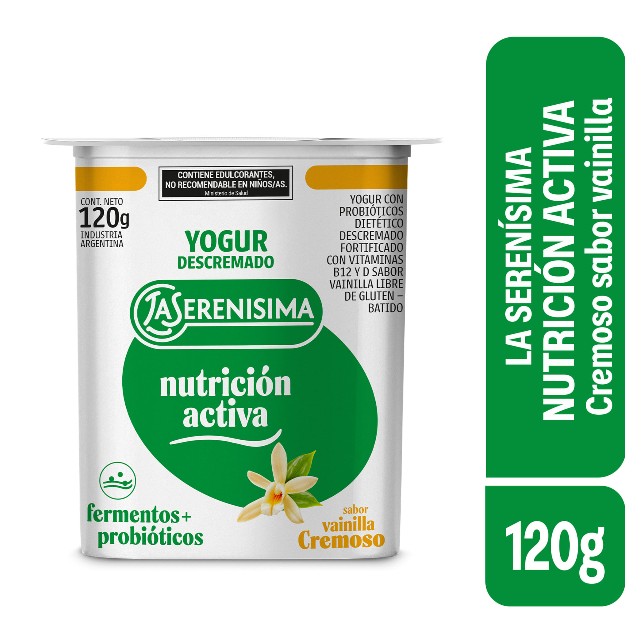 Yogur Cremoso Vainilla Descremado La Serenísima Nutrición Activa 120 grs