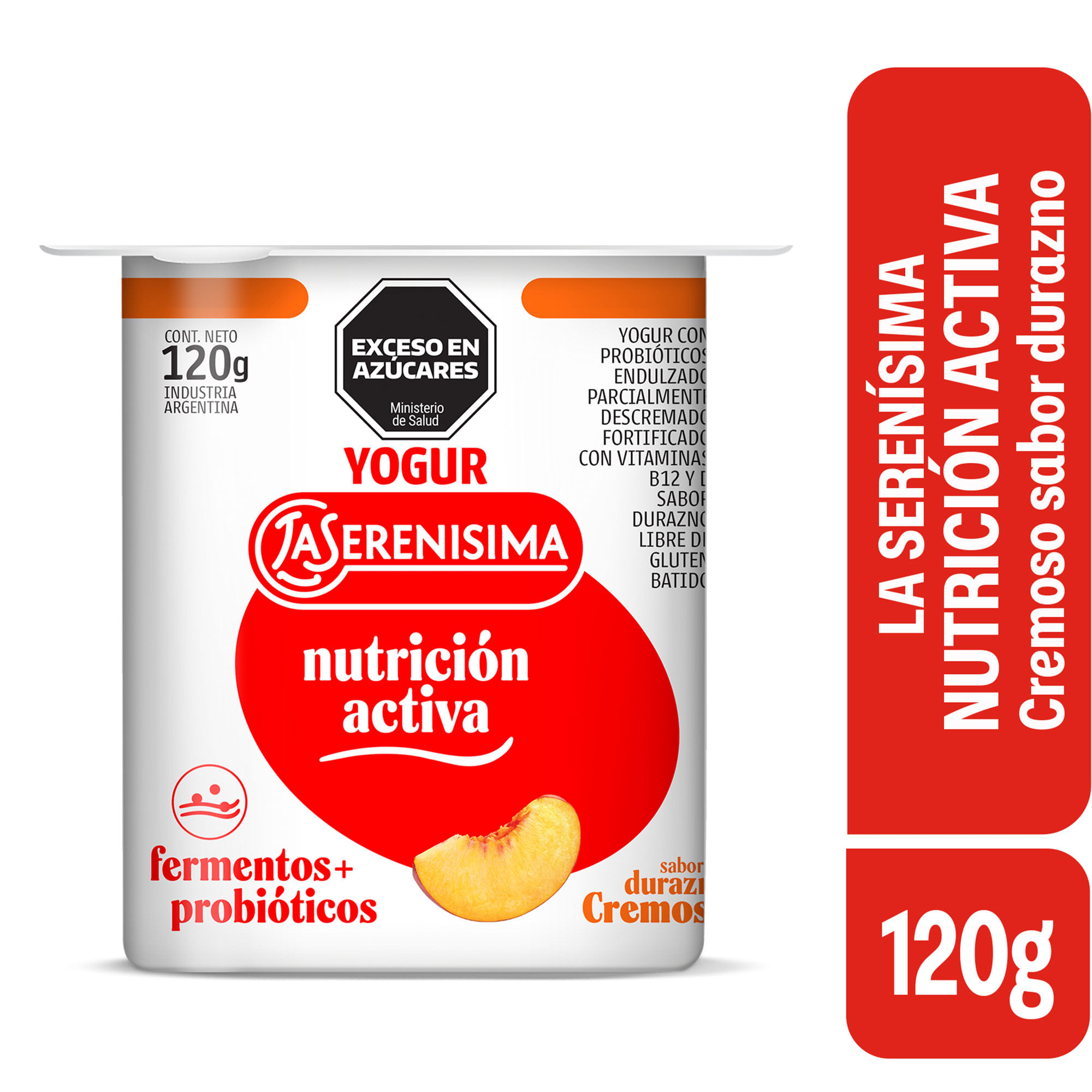 Yogur Cremoso Entero Durazno La Serenísima Nutrición Activa 120 grs