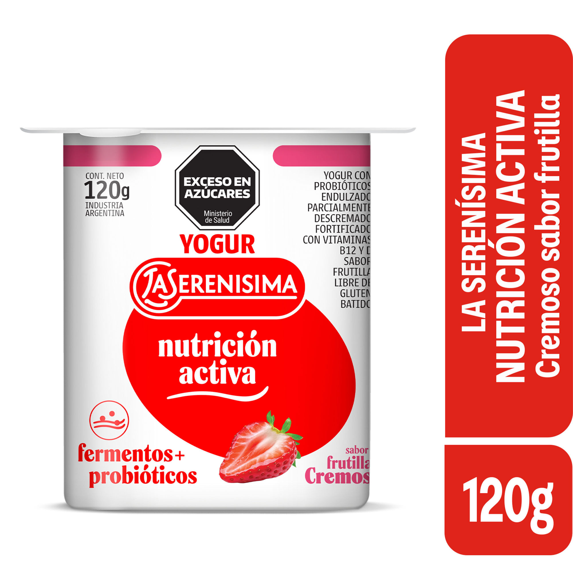 Yogur Cremoso Entero Frutilla La Serenísima Nutrición Activa 120 grs