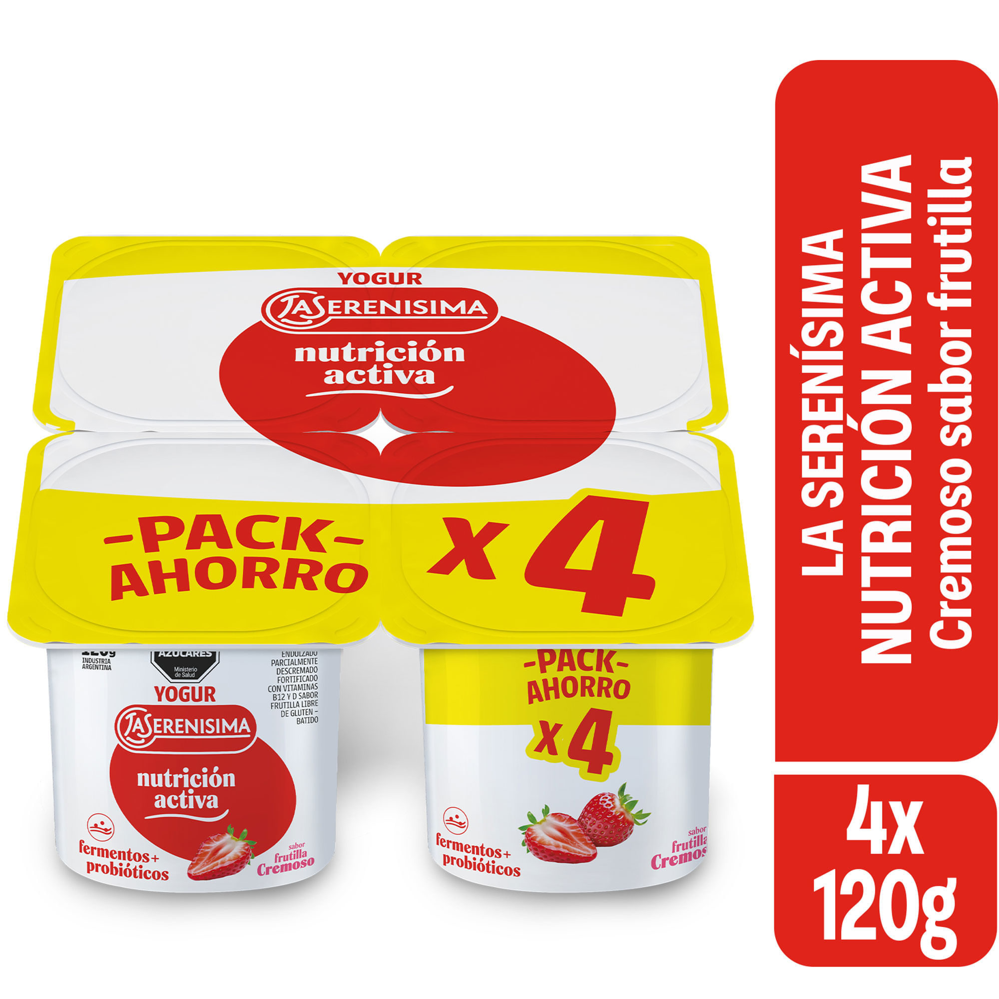 Yogur Cremoso Entero Frutilla La Serenísima Nutrición Activa 480 grs