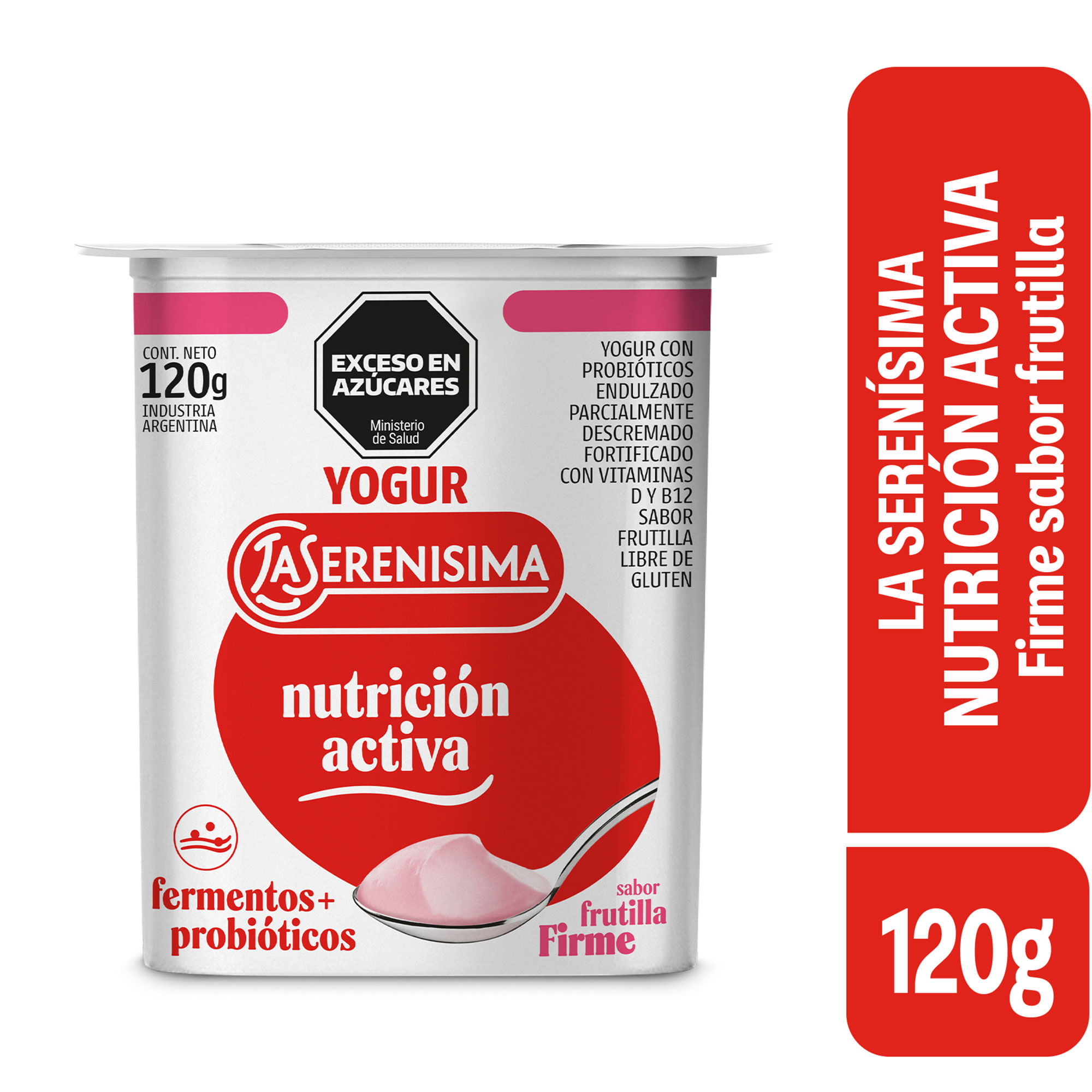 Yogur Firme Entero Sabor Frutilla La Serenísima Nutrición Activa 120 grs
