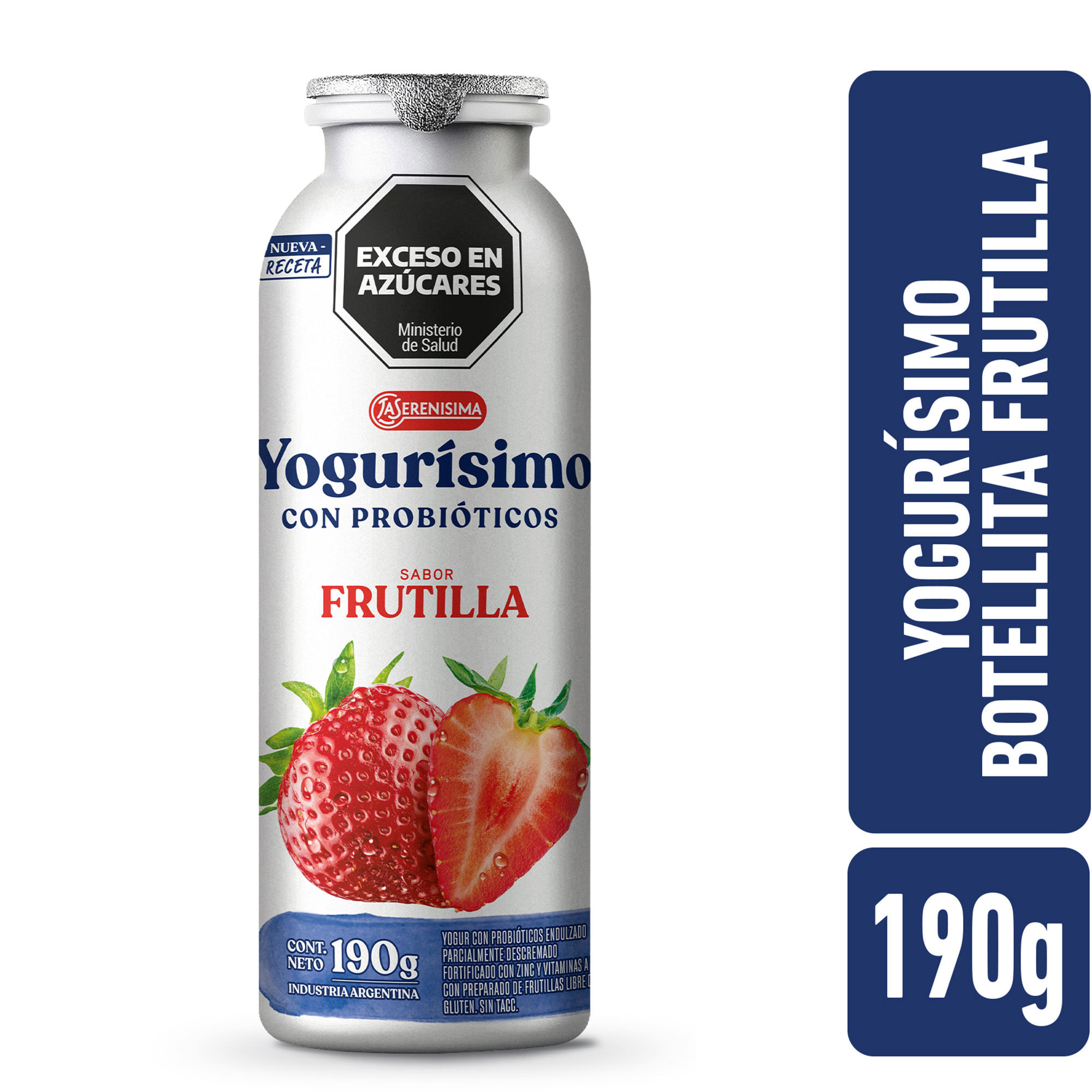 Yogur bebible botellita frutilla Yogurisimo 190 grs