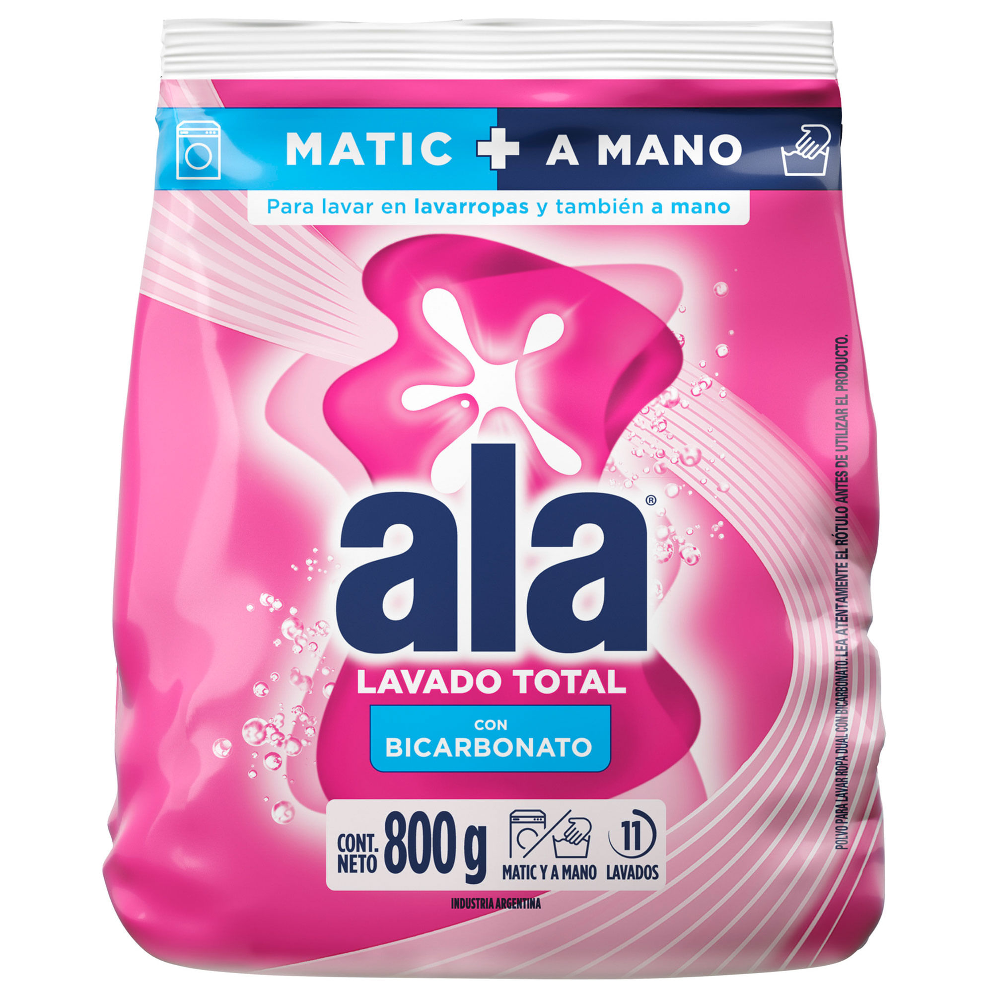 Jabón en polvo Ala Matic con bicarbonato 800 grs