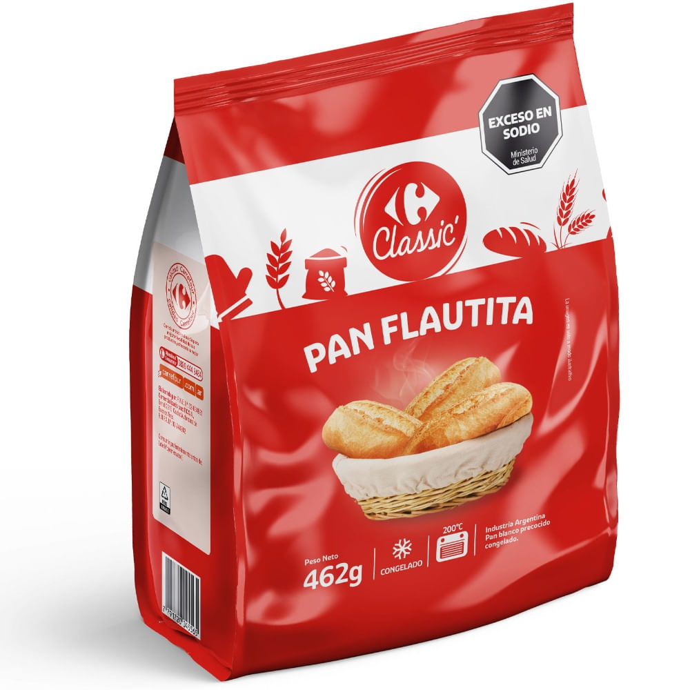 Pan flautita congelada Carrefour Classic fp 462 grs