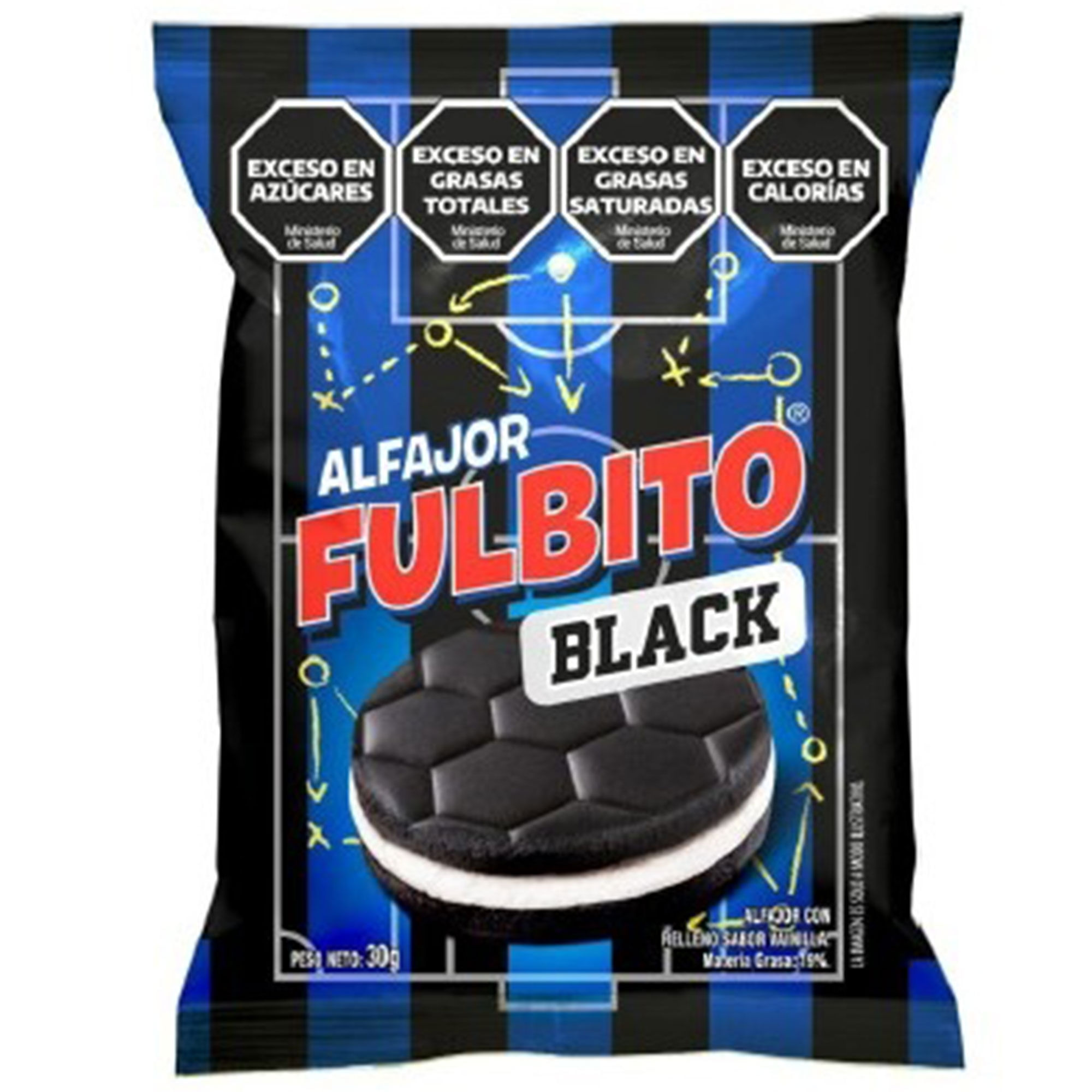 Alfajor black relleno de vainilla Fulbito 30 grs