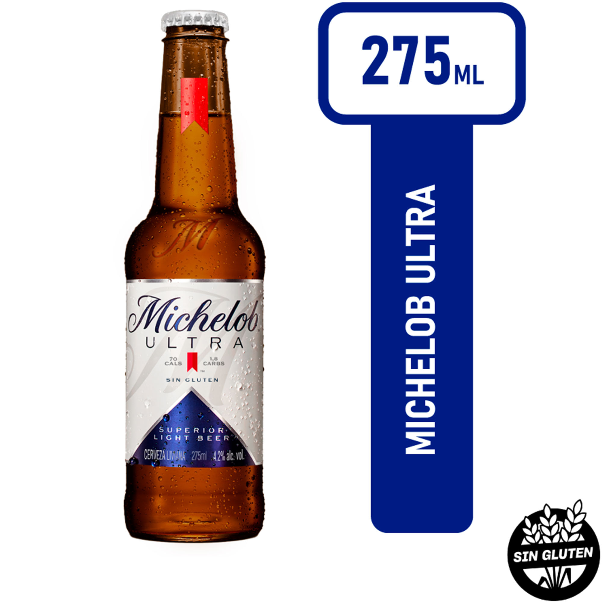 Cerveza light Michelob Ultra porrón 275 ml