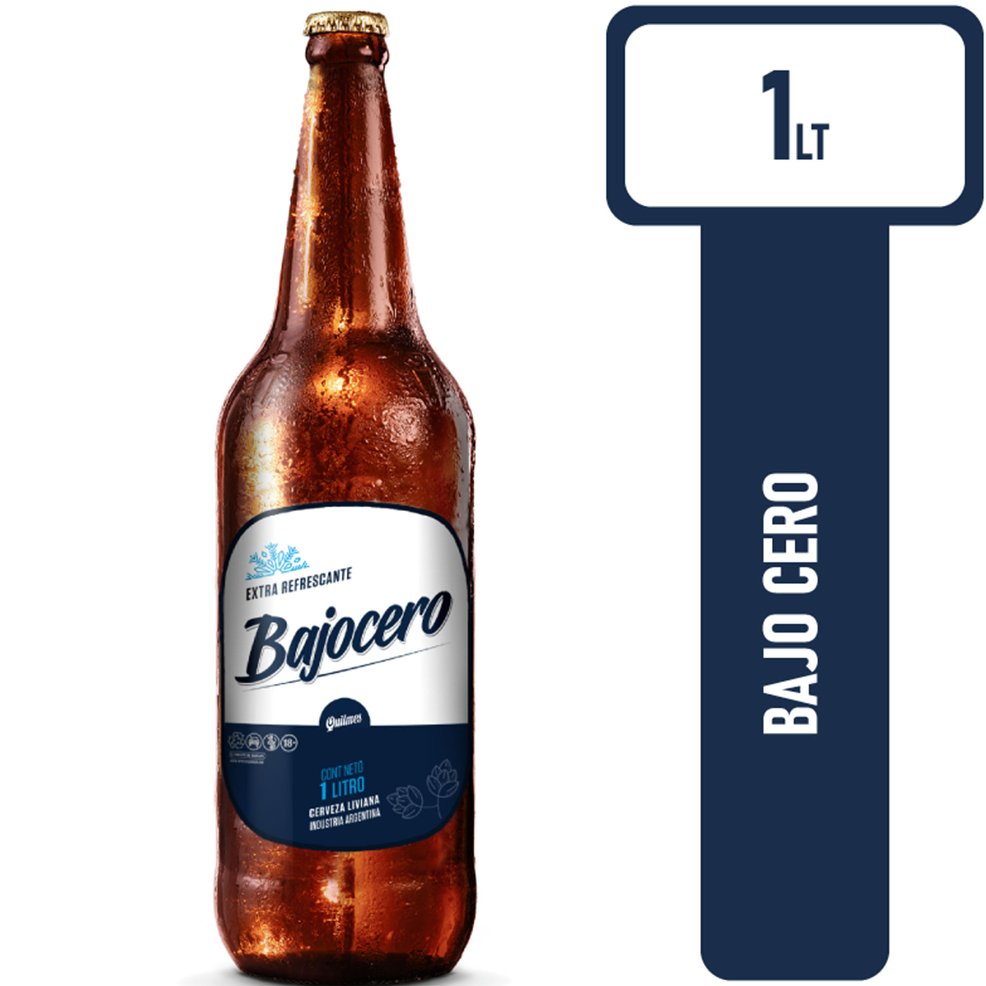 Cerveza rubia Quilmes Bajo cero Retornable 1 lt
