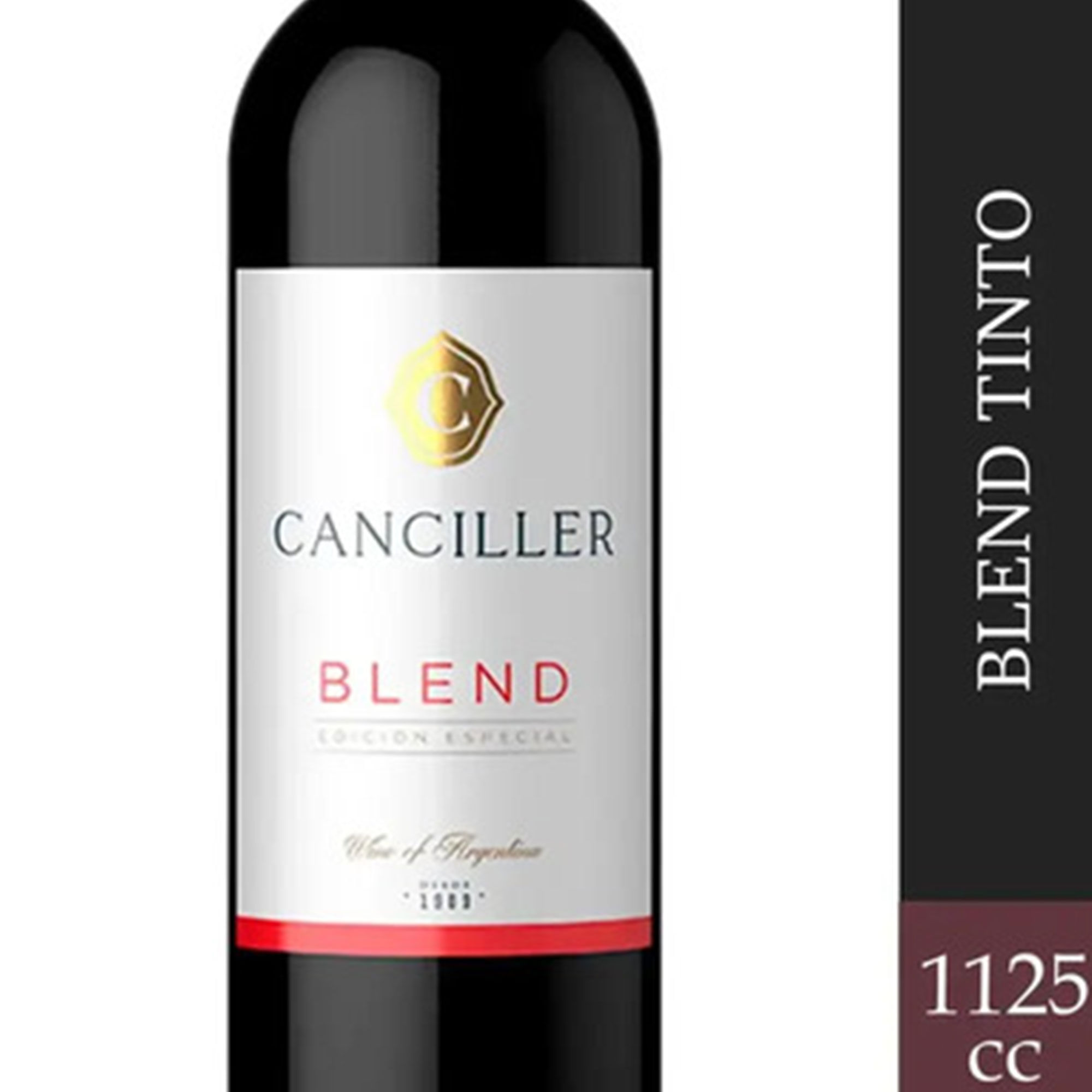 Vino tinto blend III Canciller en botella 1125 cc.