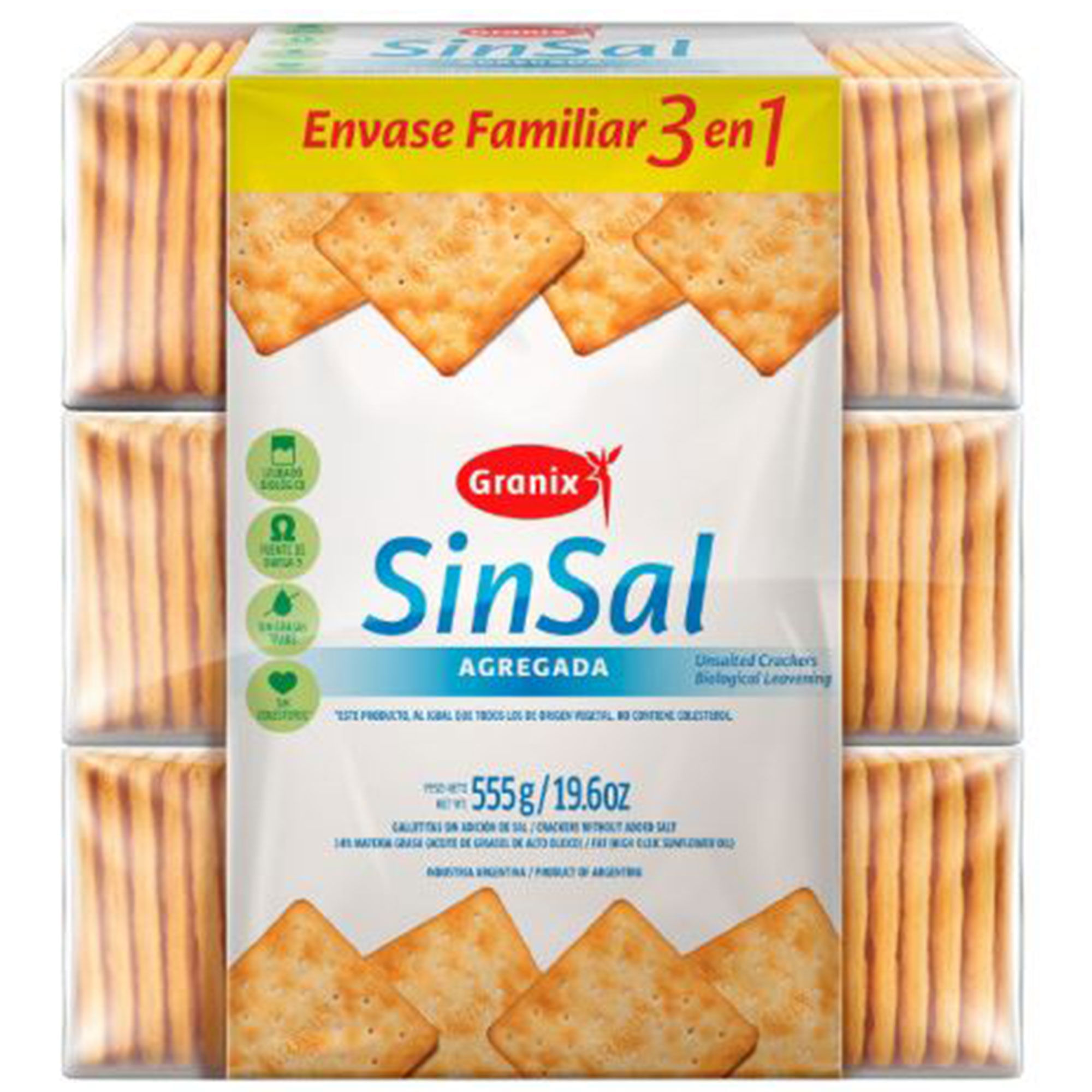 Galletitas crackers Granix sin sal 600 grs