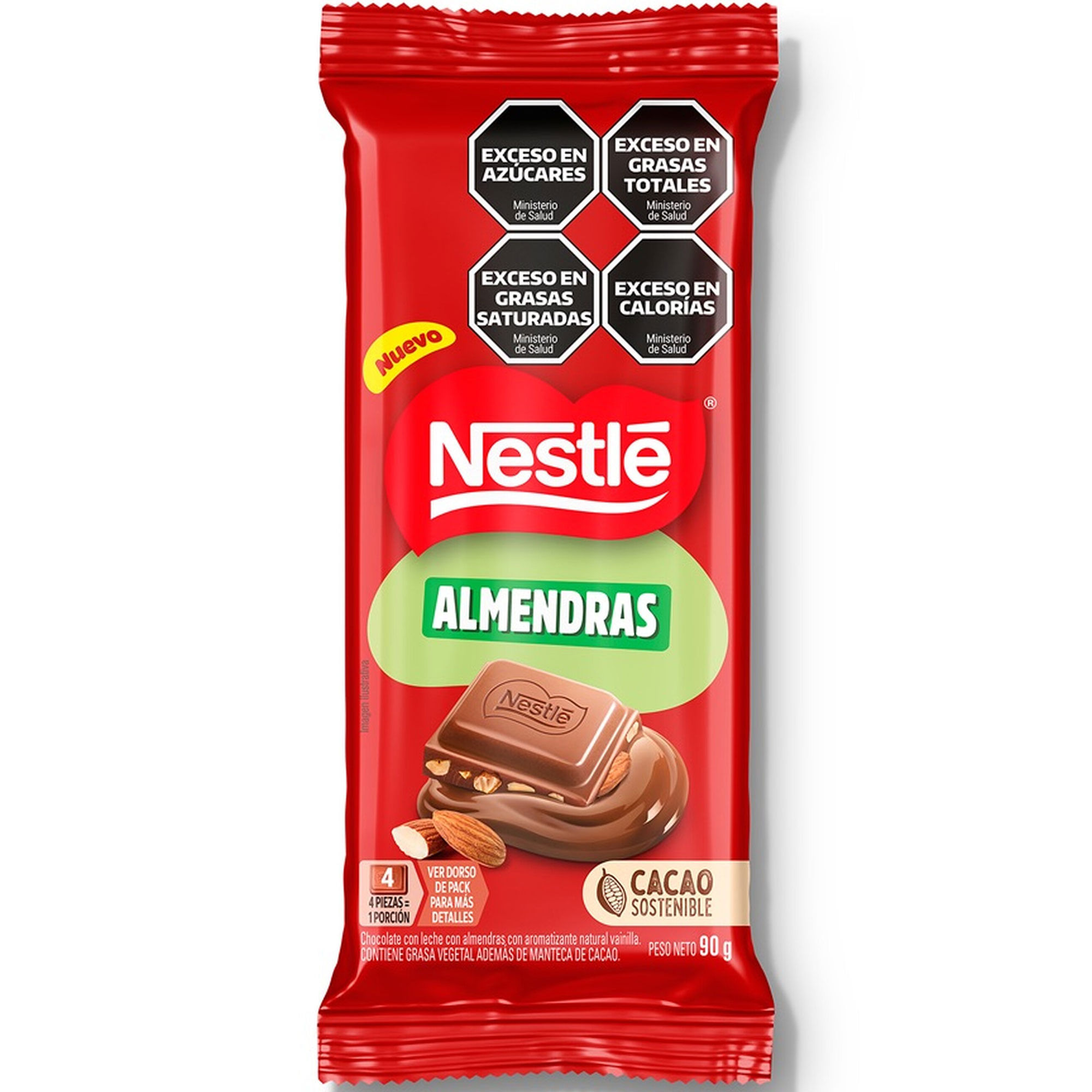Tableta de chocolate leche y almendras Nestlé 90 grs