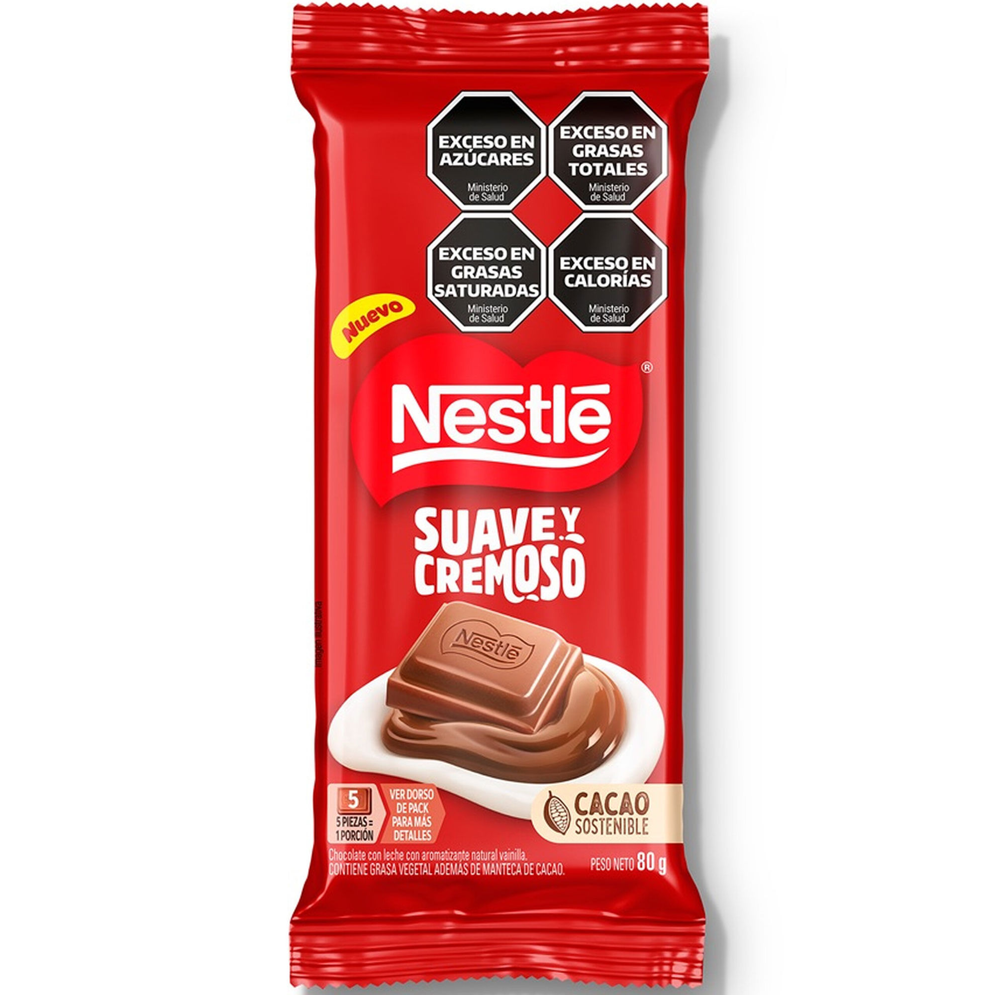 Tableta de chocolate con leche Nestlé suave y cremoso 80 grs