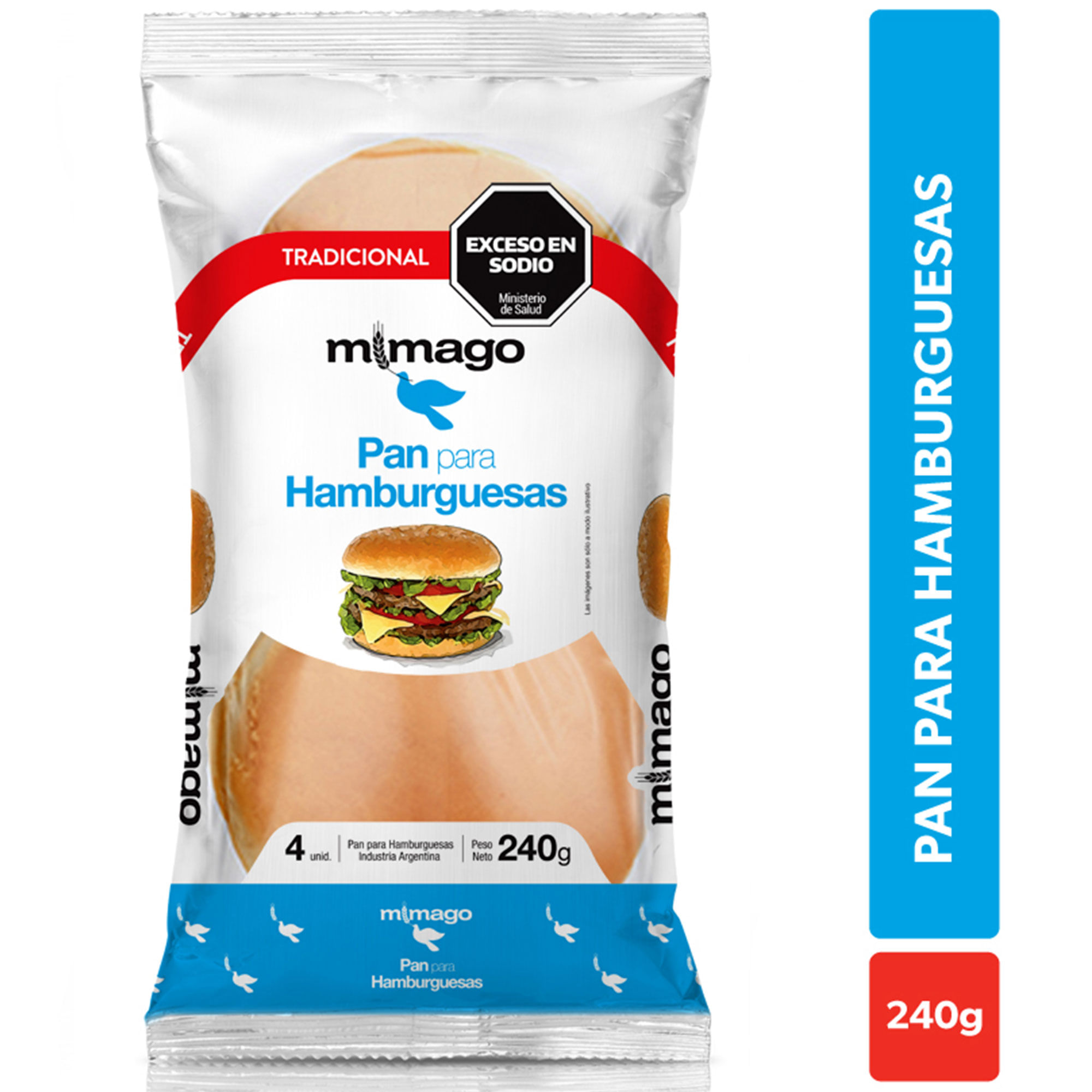 Pan para hamburguesa Mimago 240 grs