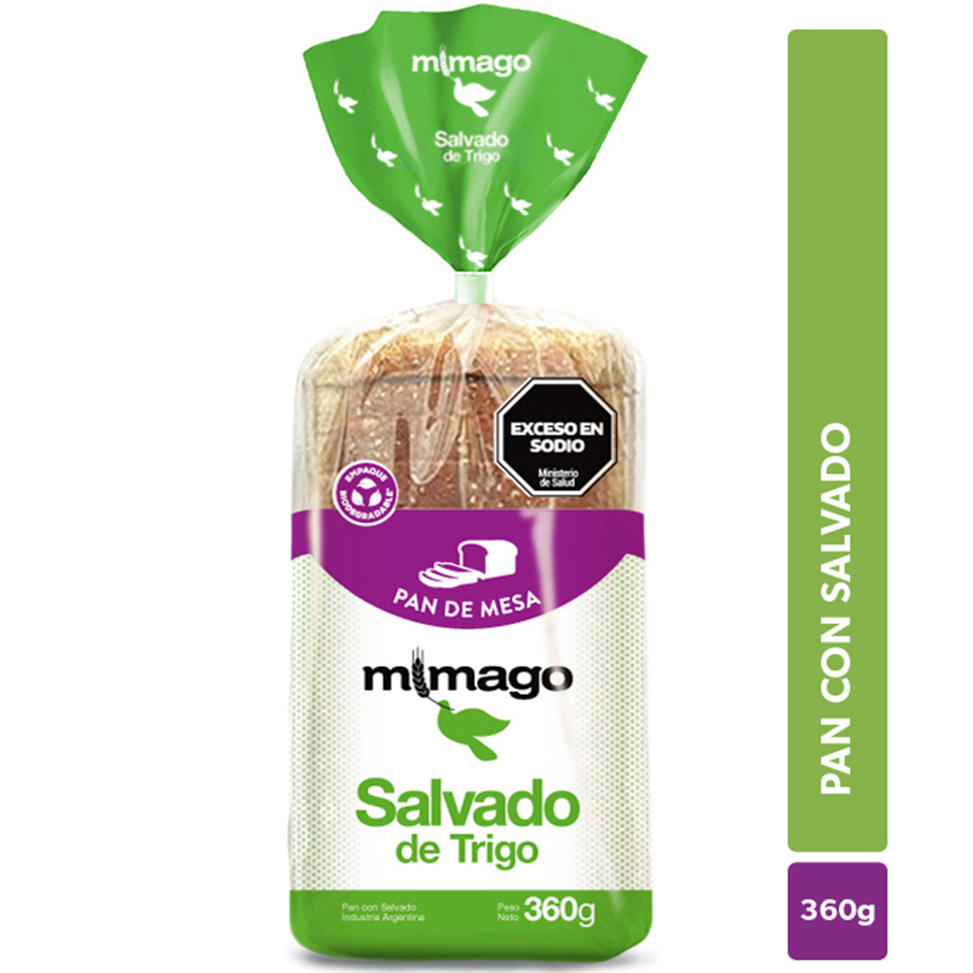 Pan de mesa de salvado Mimago chico 360 grs