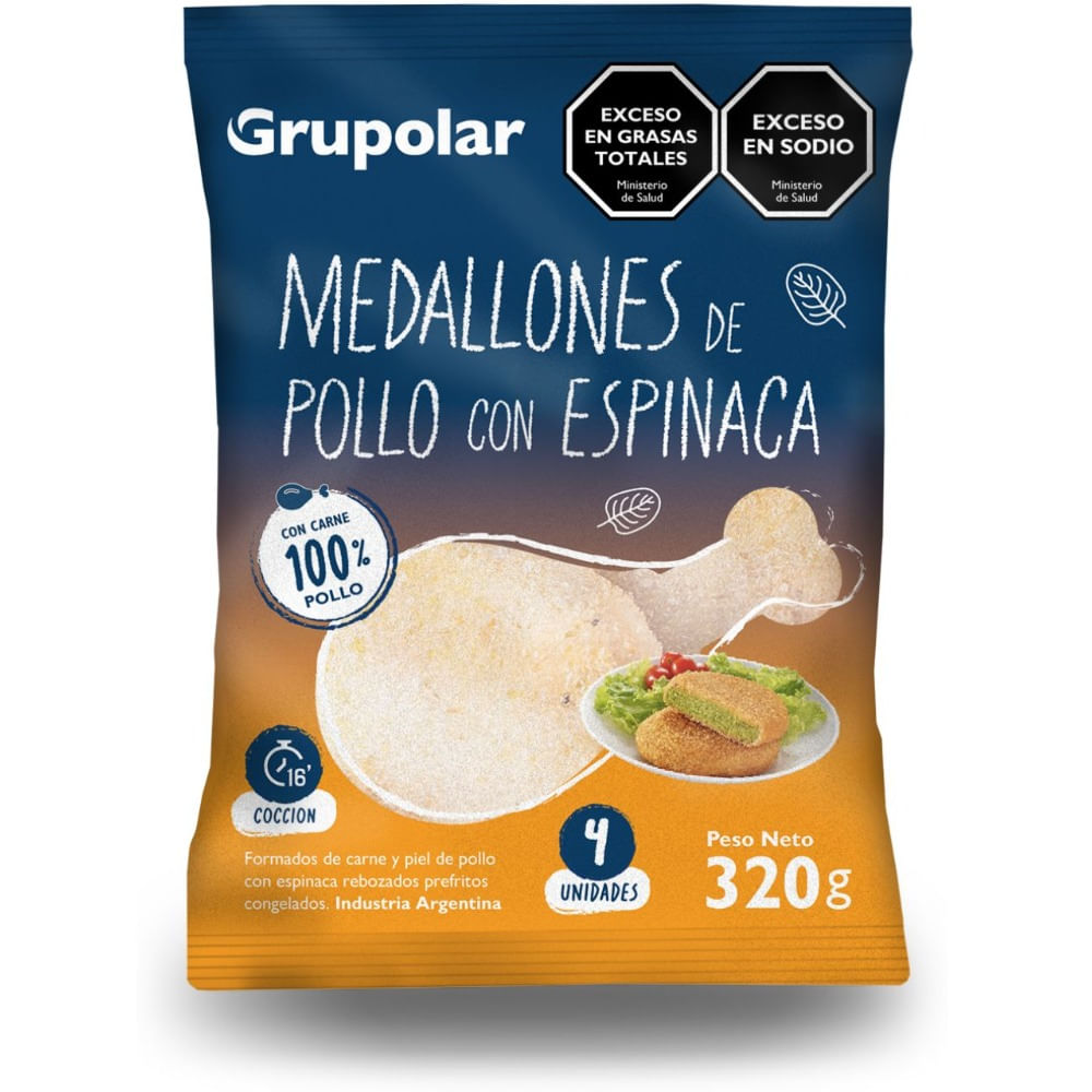 Medallones de pollo con espinaca Grupolar 320 g.